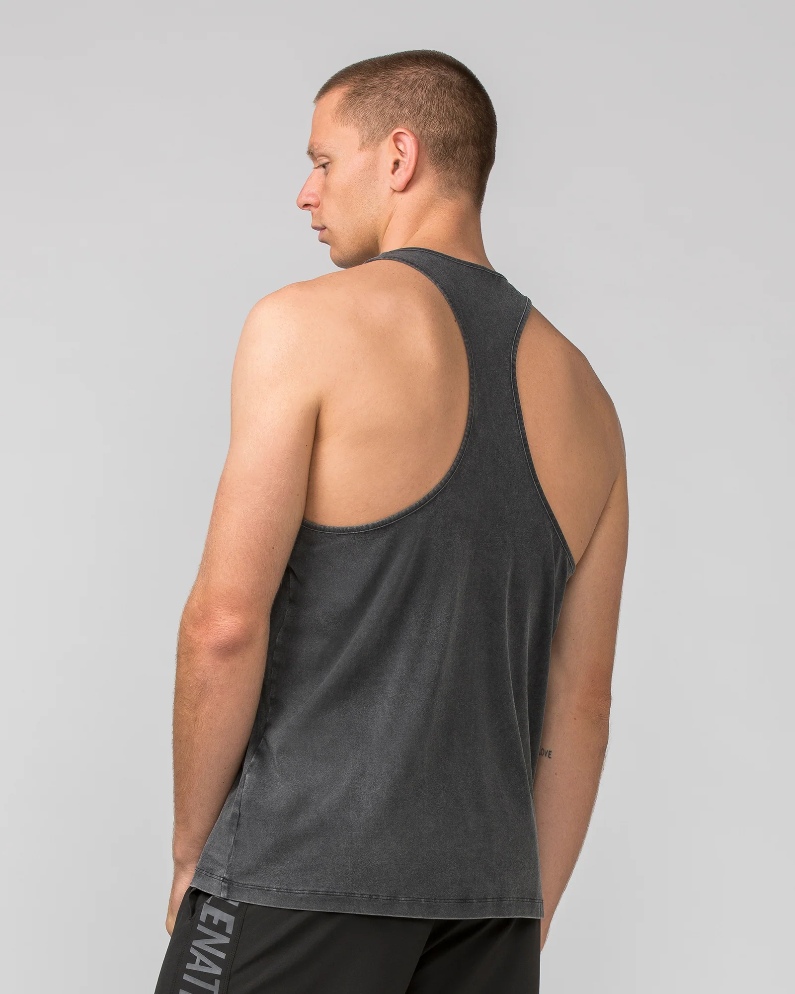 Infinite Y Back Singlet - Washed Black - Image 3