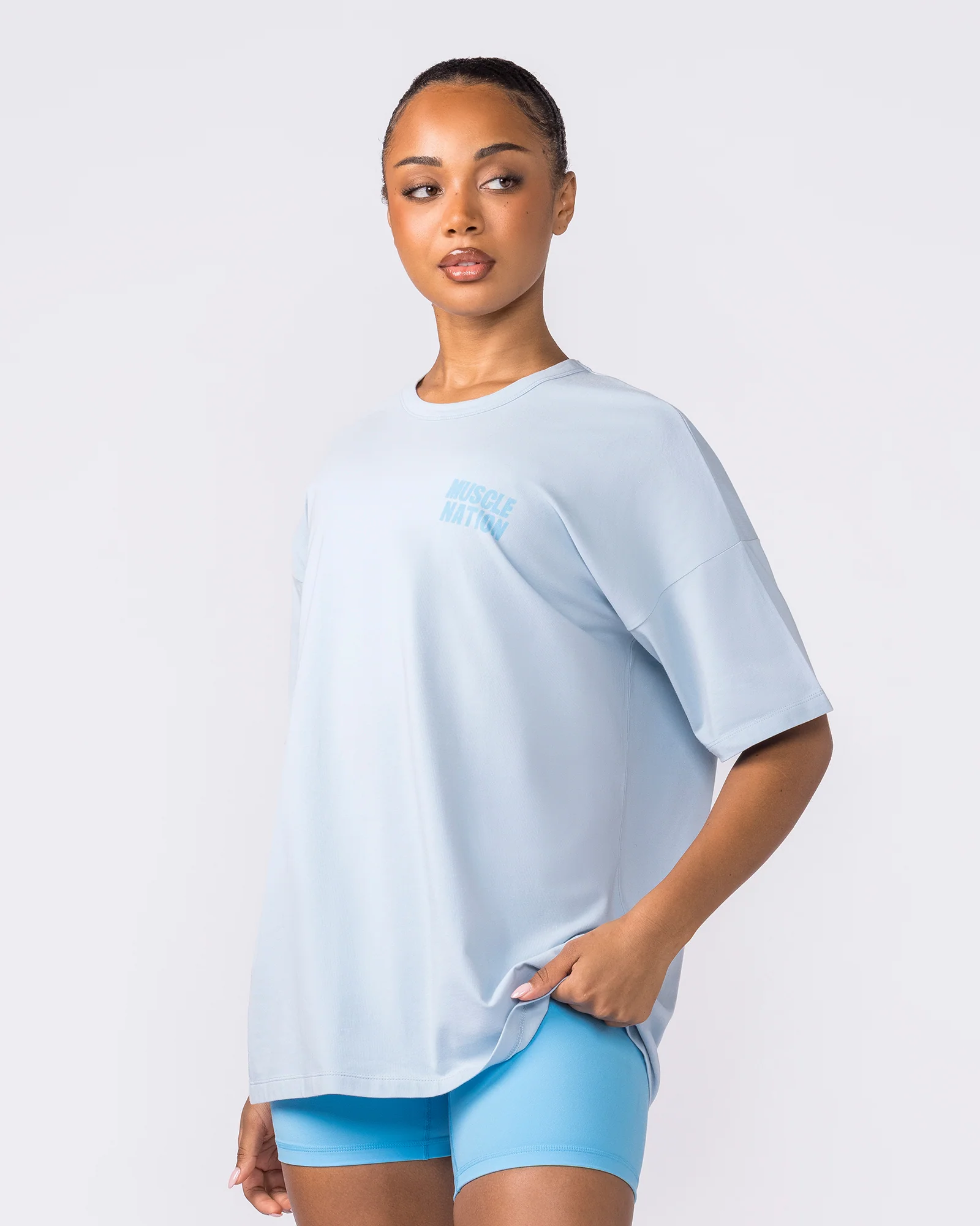 Kick-Start Oversized Tee - Bluebell - Image 3