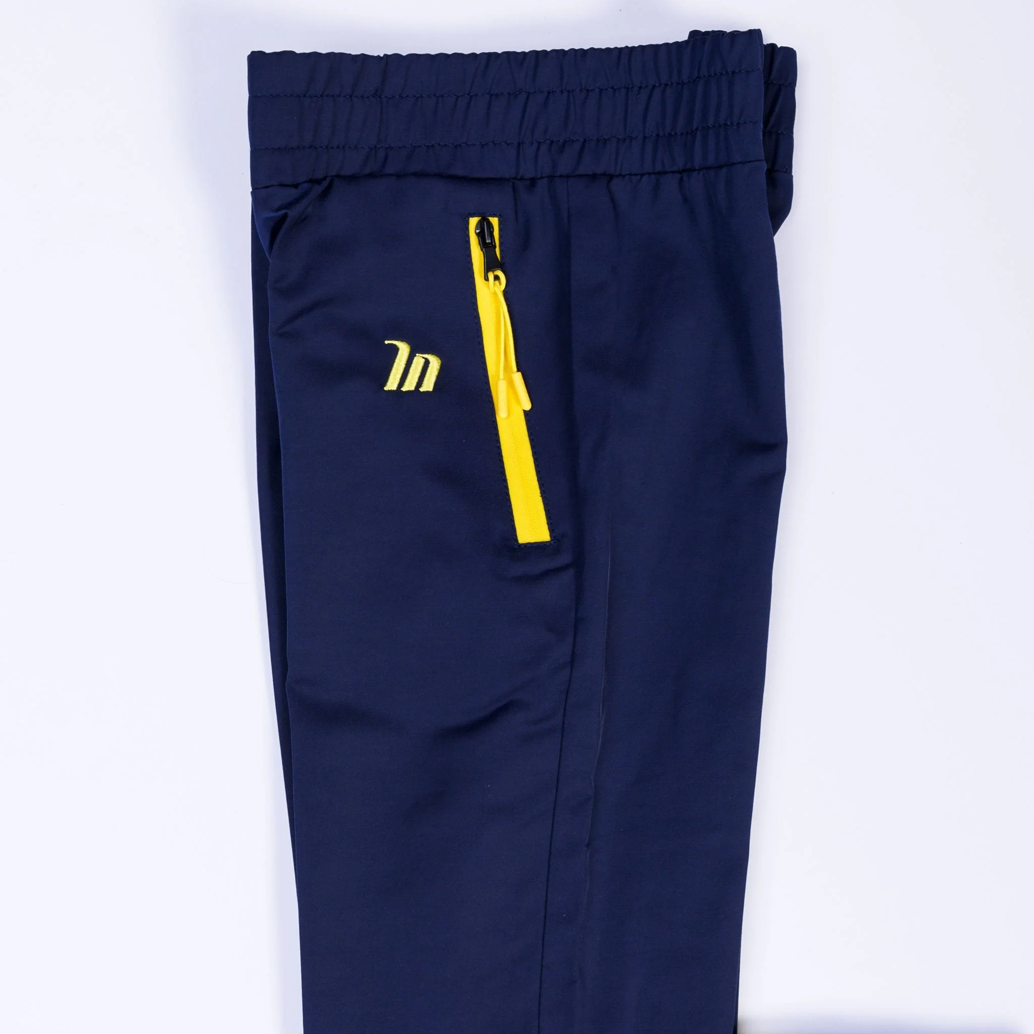 Kids MN Retro Tracksuit Pants - Navy / Yellow - Image 4