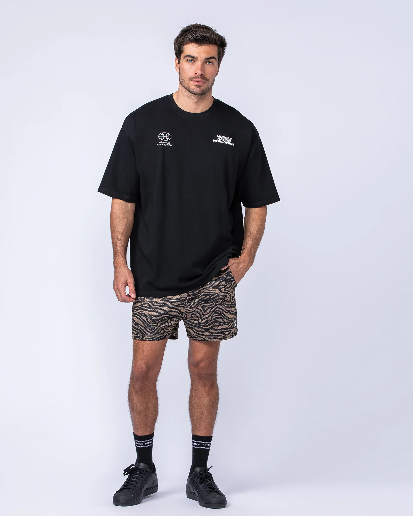 Lay Up 3.5" Shorts - Dark Animal Print - Image 6