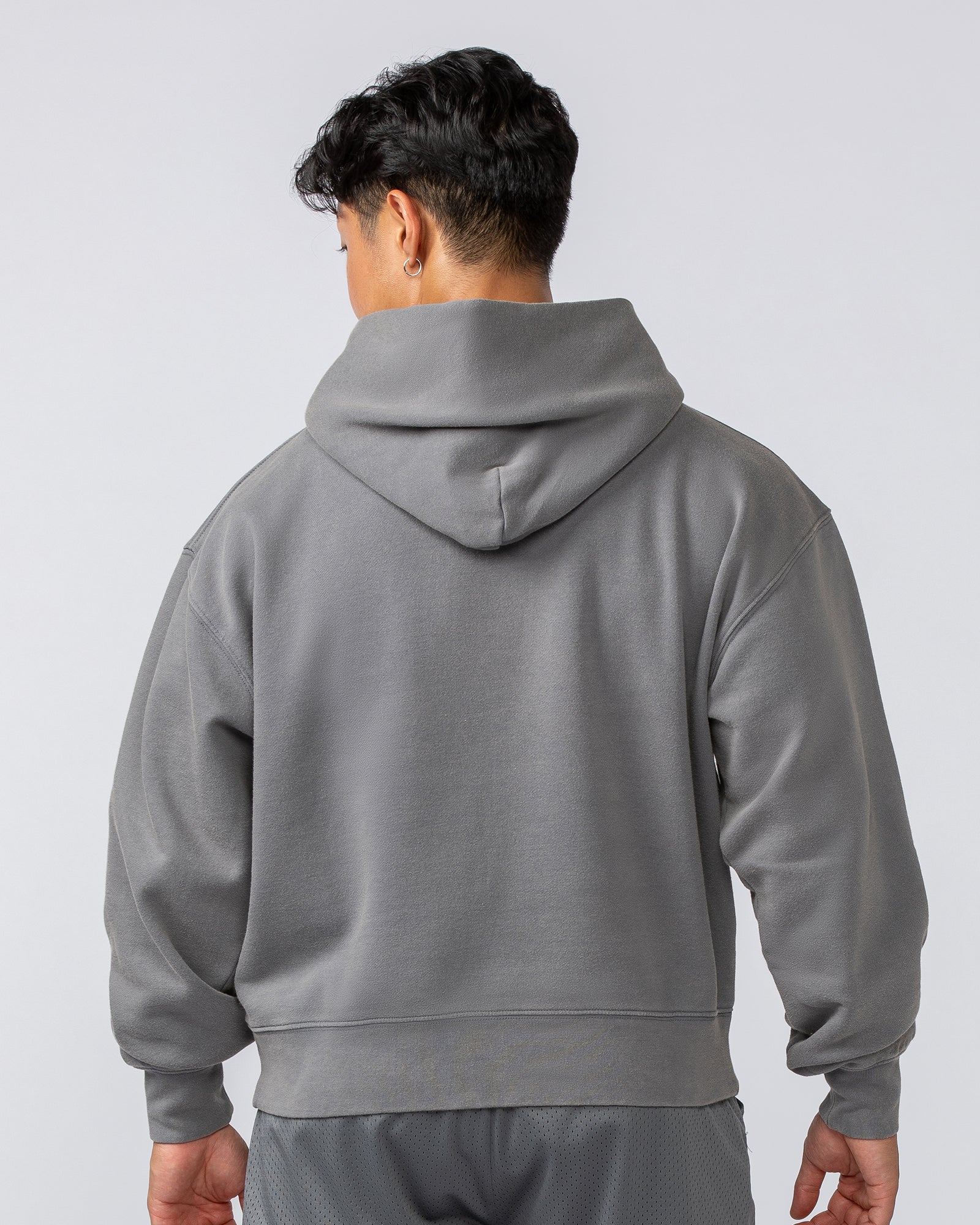 Lee Lem Cropped Hoodie - Washed Platinum Grey - Image 6