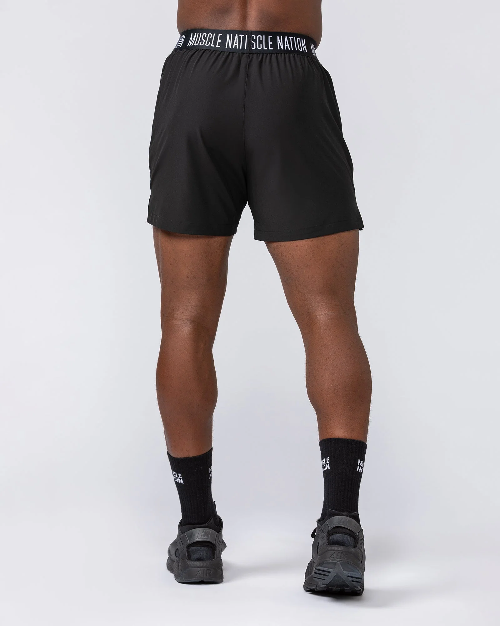 Level Up Training 4" Shorts - Black (Black Logo) - Image 5
