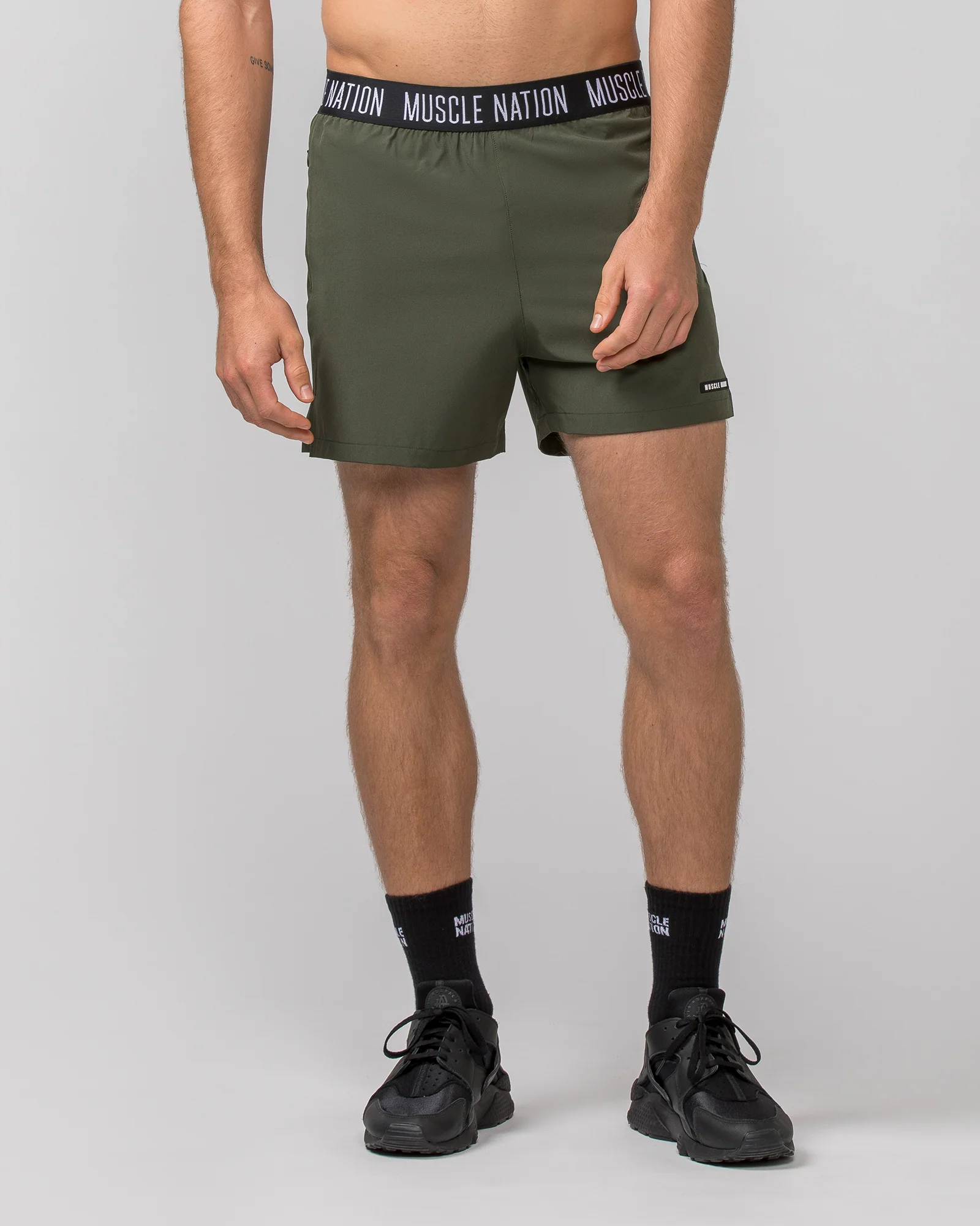 Level Up Training 4" Shorts - Dark Khaki - Image 3