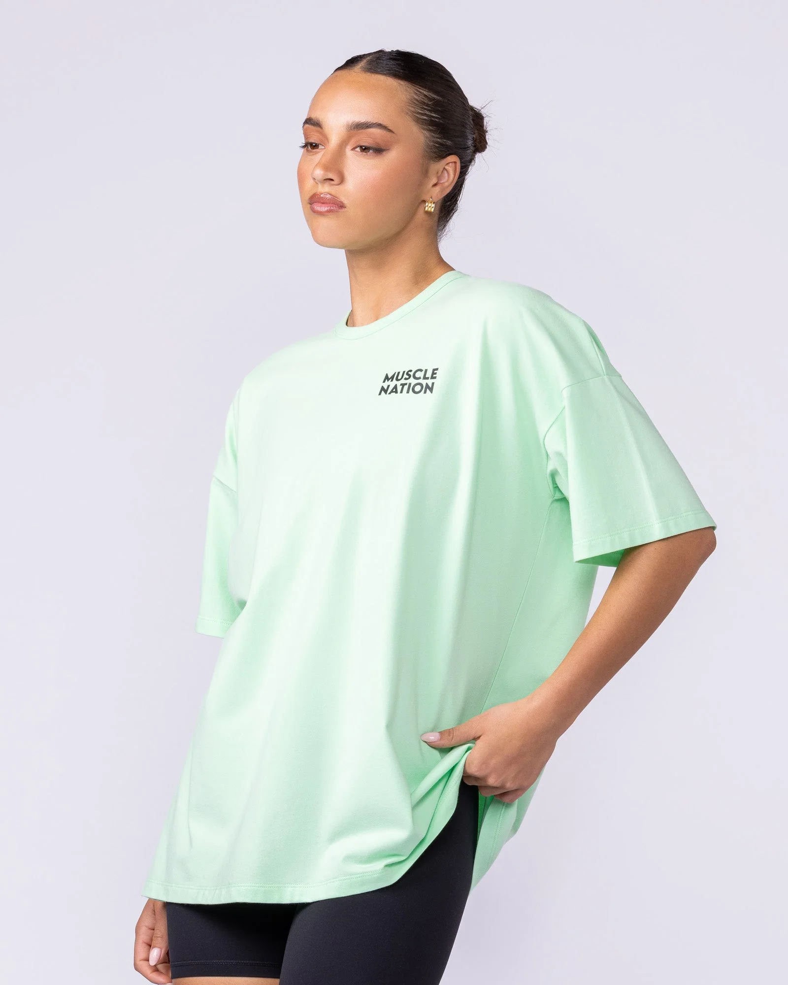 Lifestyle Club Oversized Tee - Lime Splice - Image 3