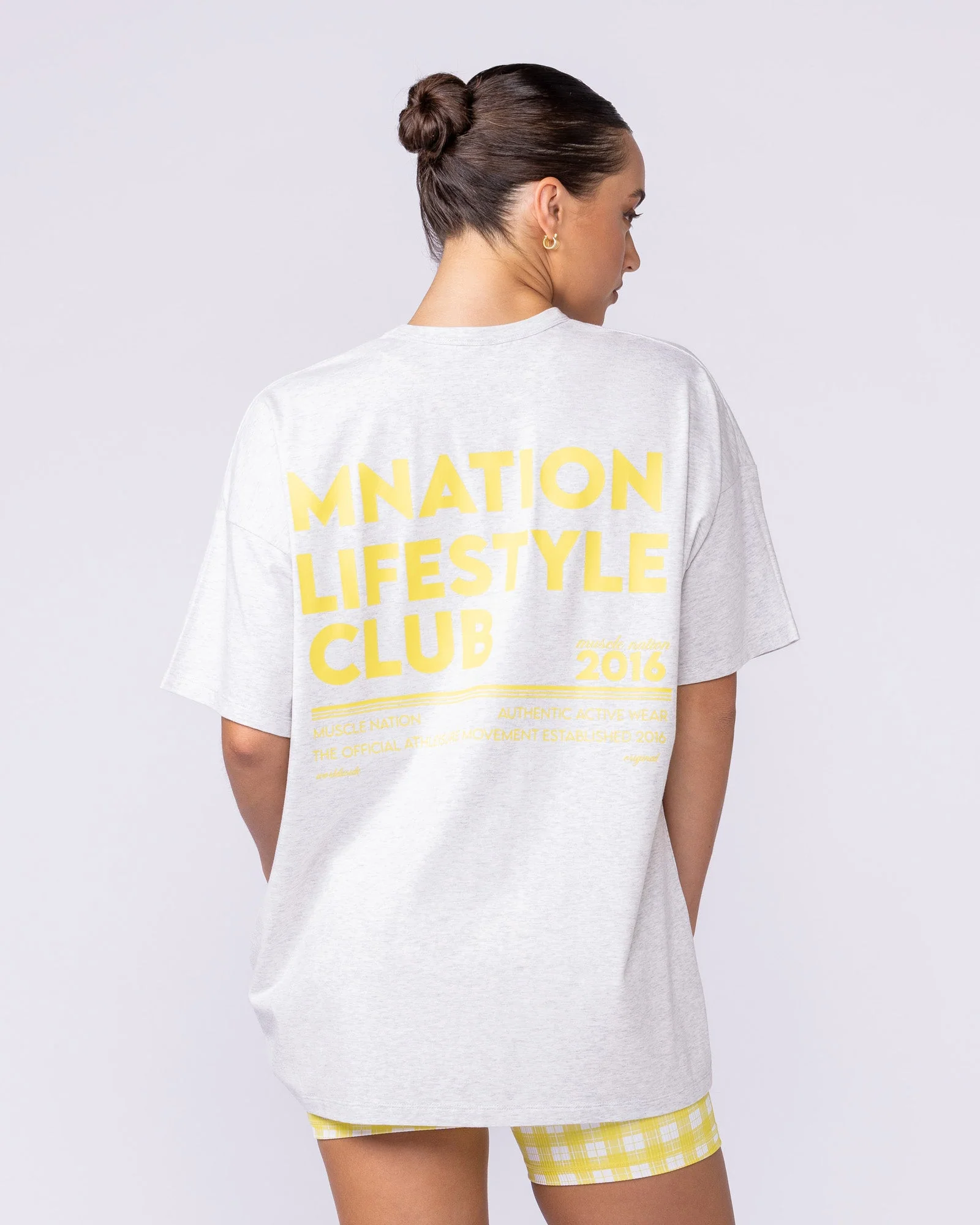 Lifestyle Club Oversized Tee - Snow Grey Marl - Image 4