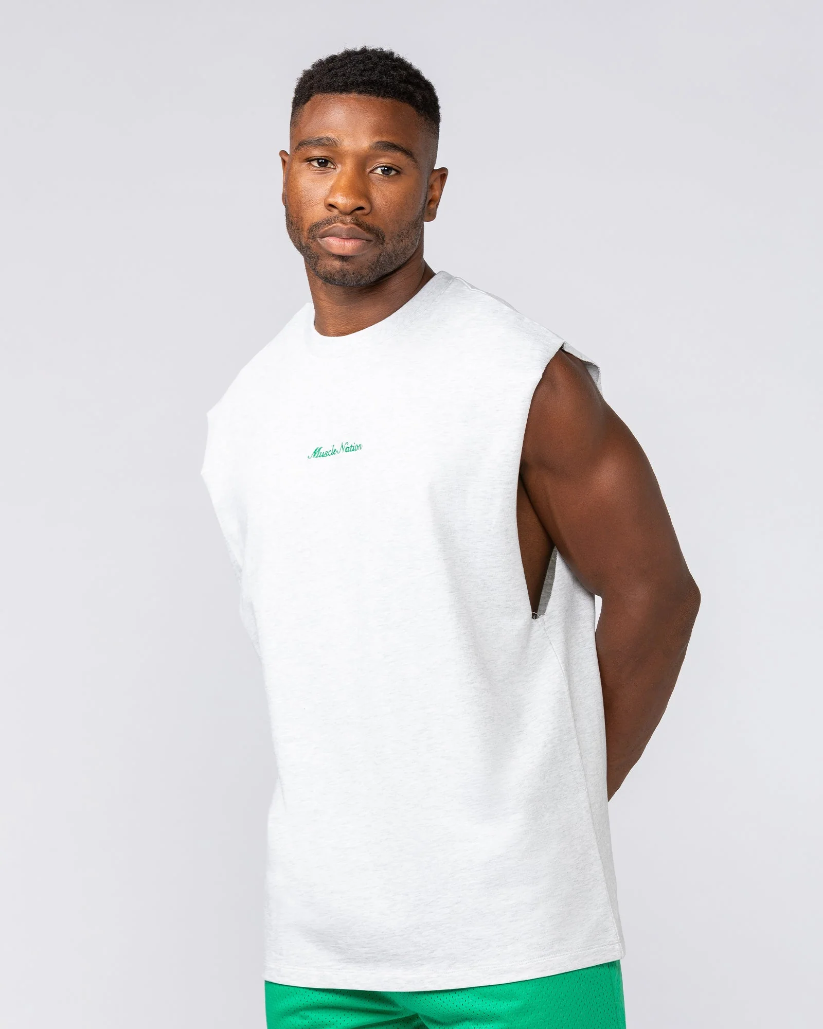 Loopback Muscle Tank - Snow Grey Marl - Image 3