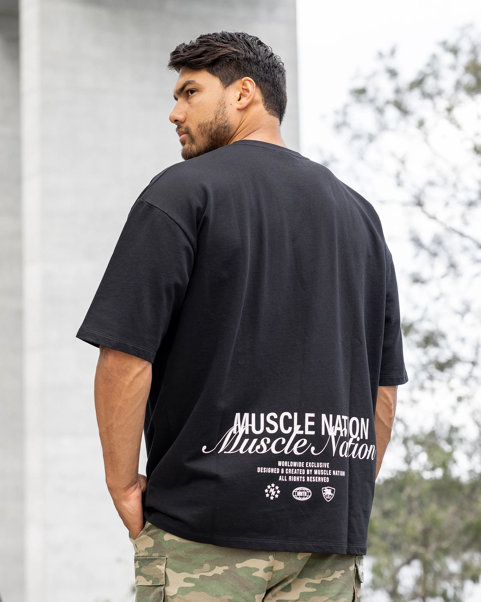 Loopback Oversized Tee - Black