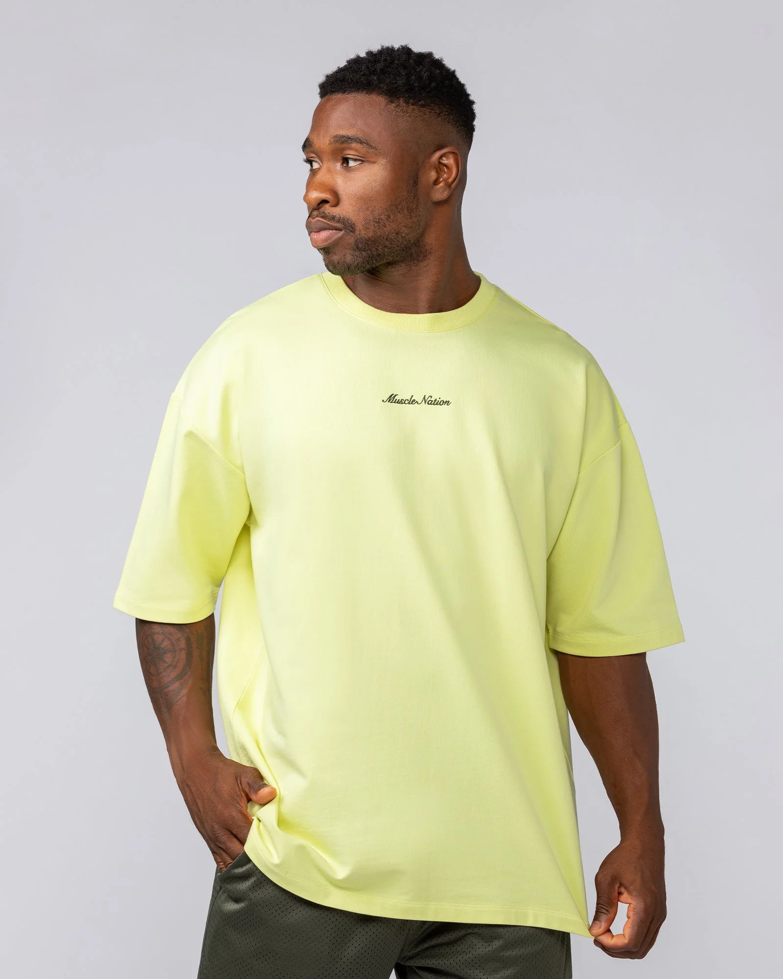 Loopback Oversized Tee - Pale Limeade - Image 3