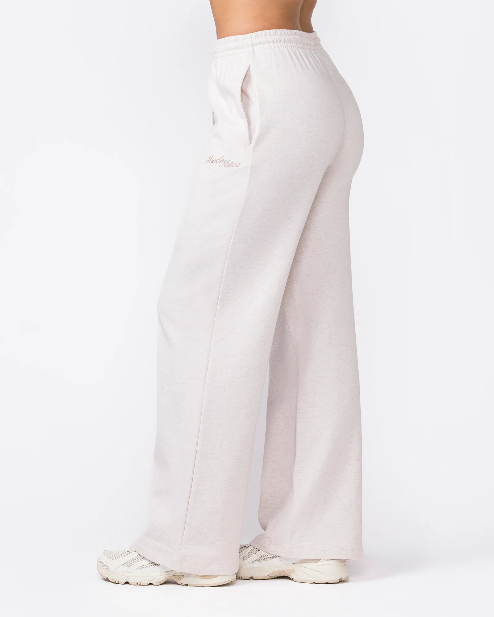 Loopback Straight Leg Trackies - Dew Marl - Image 2