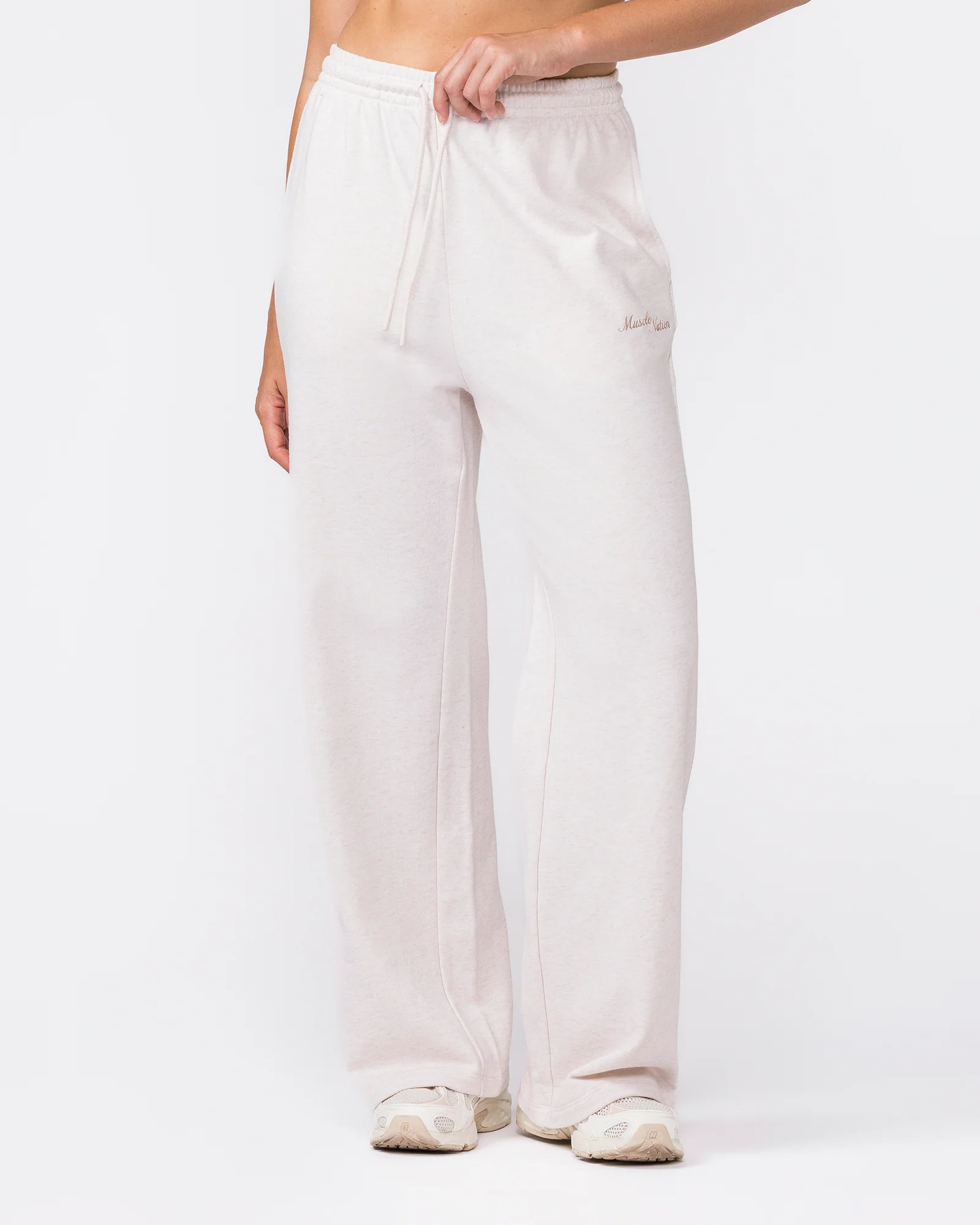 Loopback Straight Leg Trackies - Dew Marl - Image 3