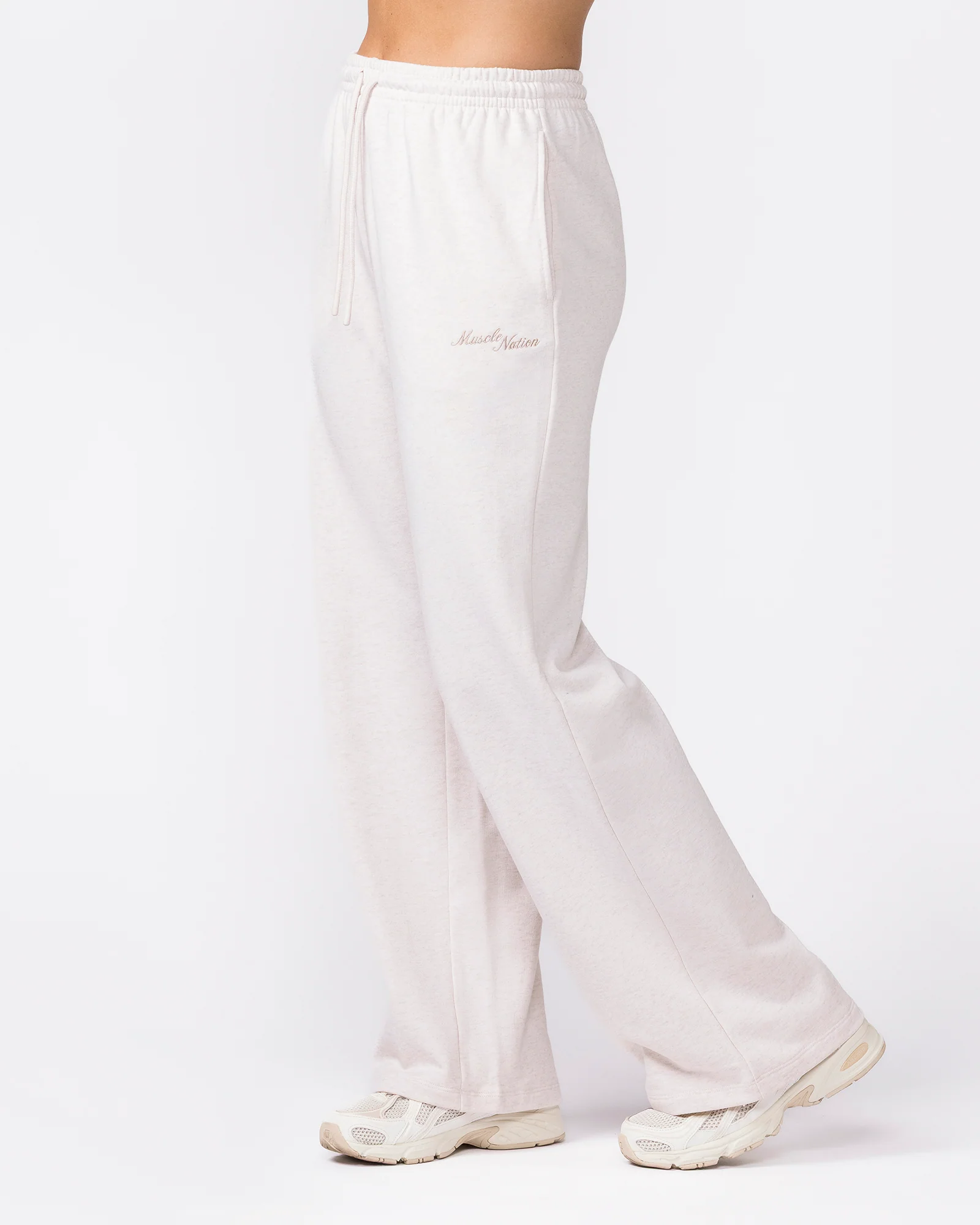 Loopback Straight Leg Trackies - Dew Marl - Image 5