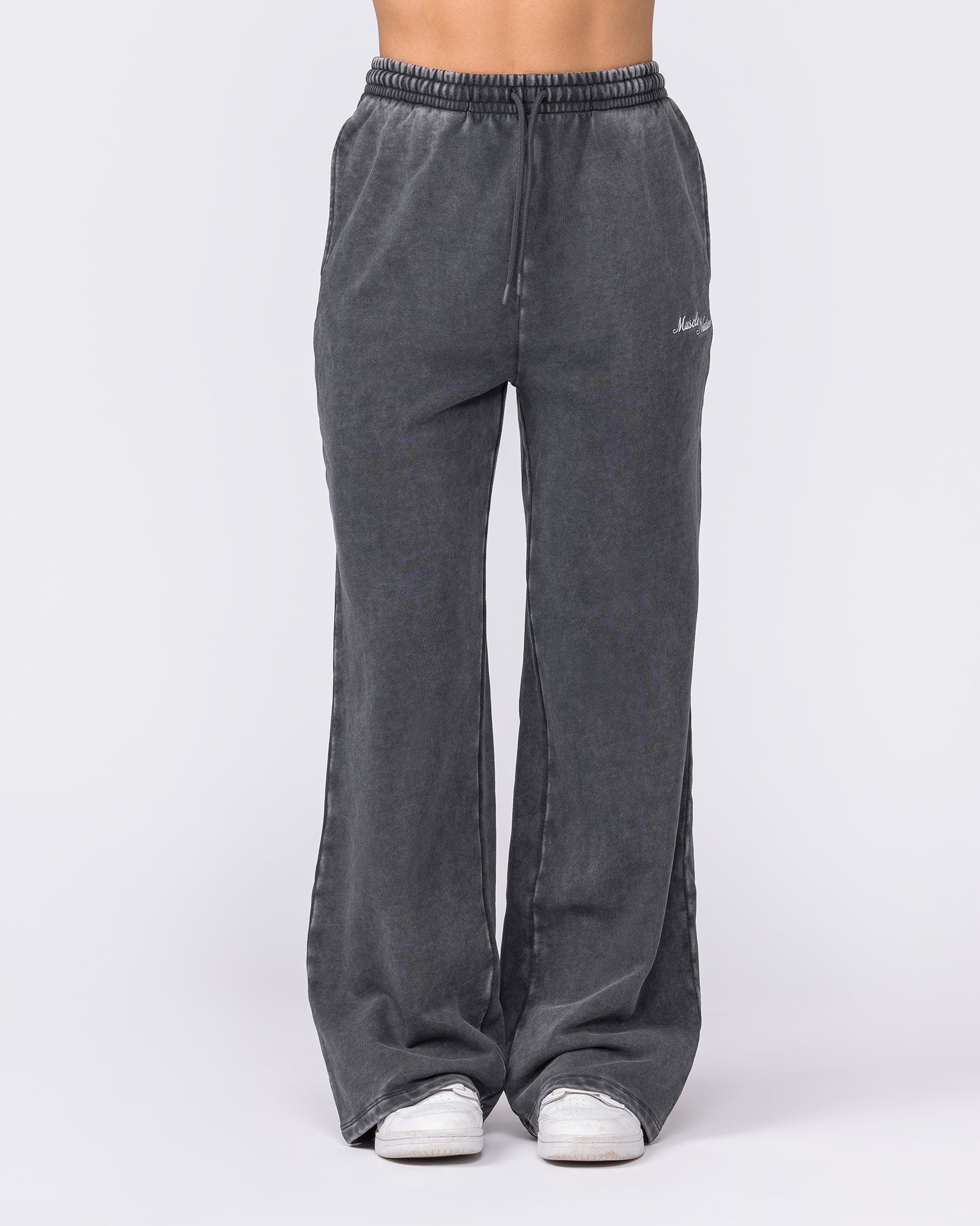 Loopback Straight Leg Vintage Trackies - Washed Black - Image 3