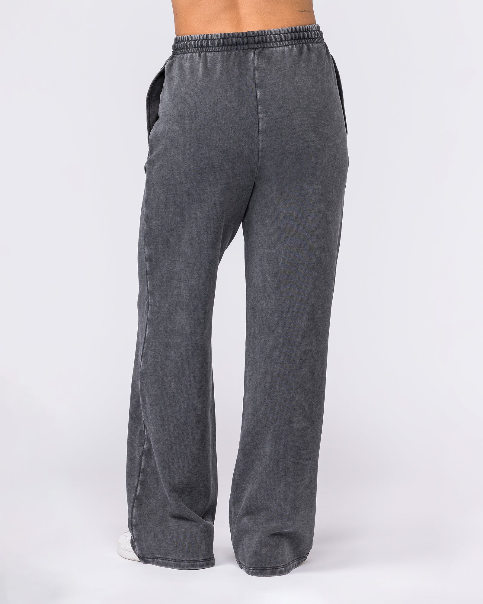 Loopback Straight Leg Vintage Trackies - Washed Black - Image 5
