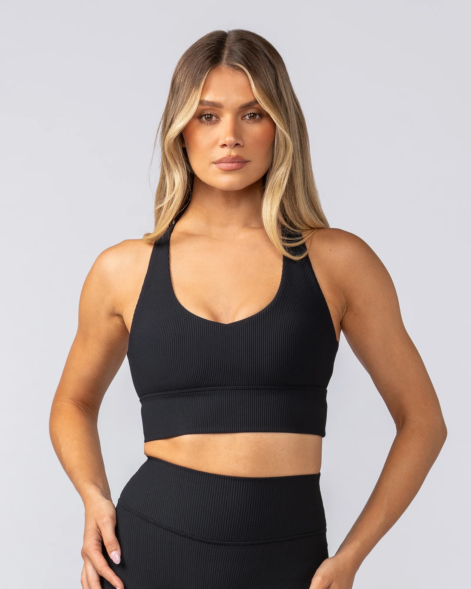 Lover Longline Rib Bra - Black - Image 2