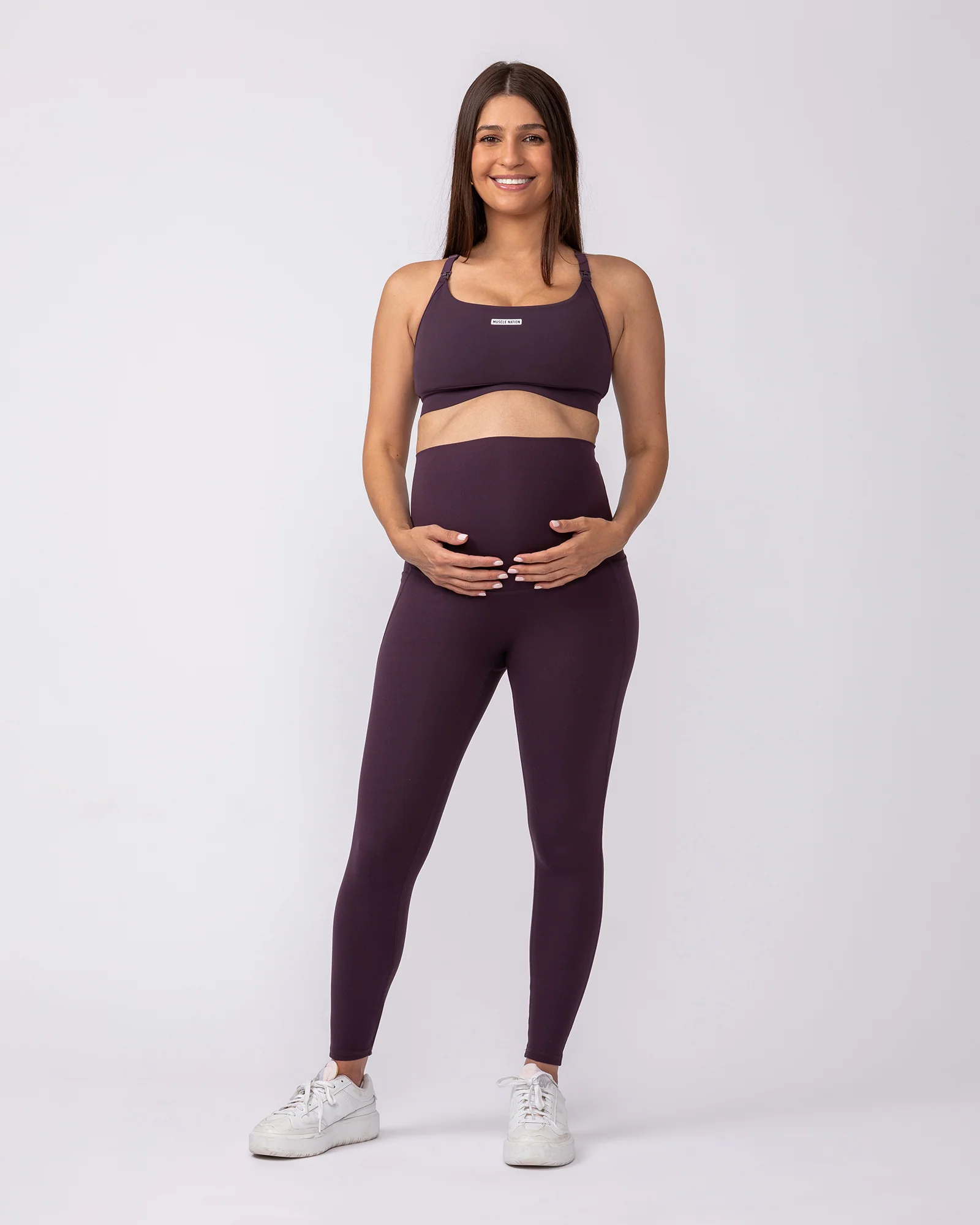 Maternity Everyday Pocket Leggings - Midnight Plum - Image 7