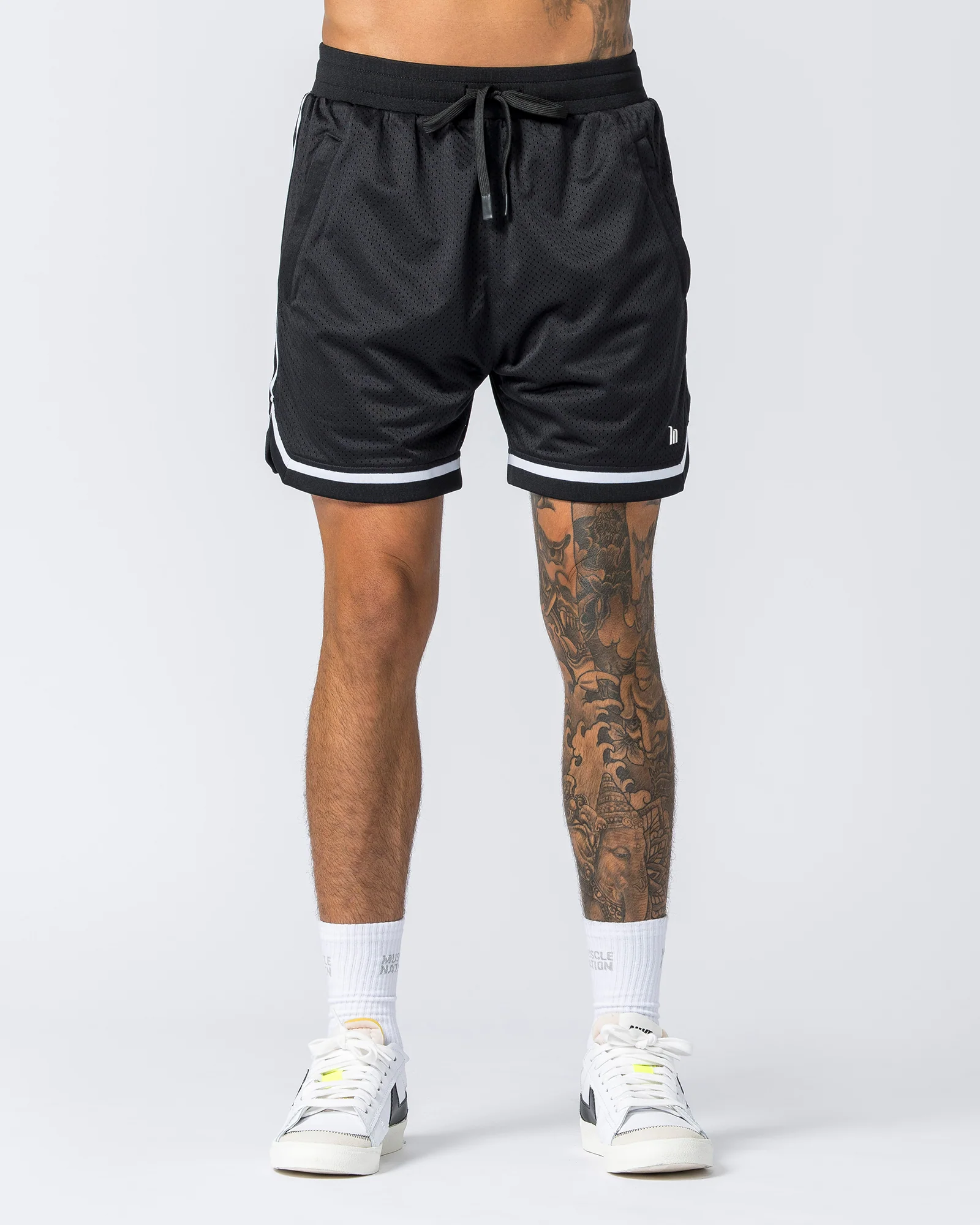 Mens 5" Basketball Shorts - Black - Image 2