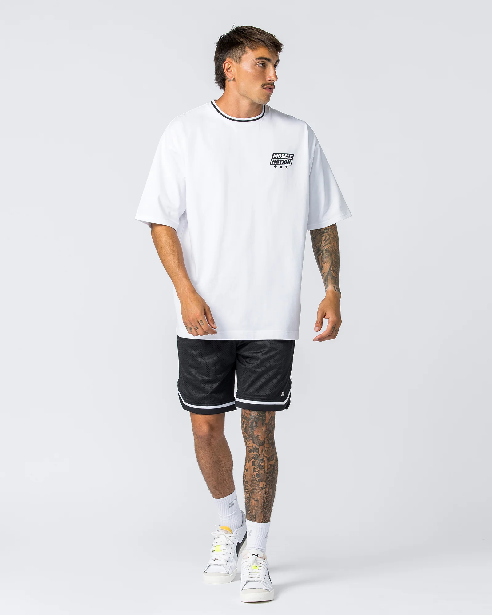 Mens 8" Basketball Shorts - Black - Image 7