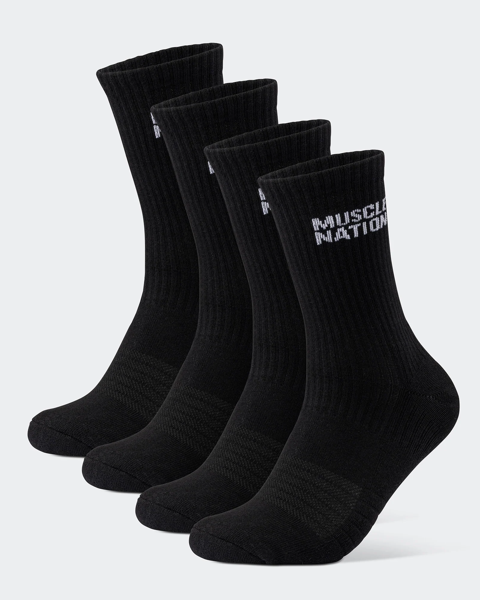 Mens Essential Crew Socks (2x Pack) - Black
