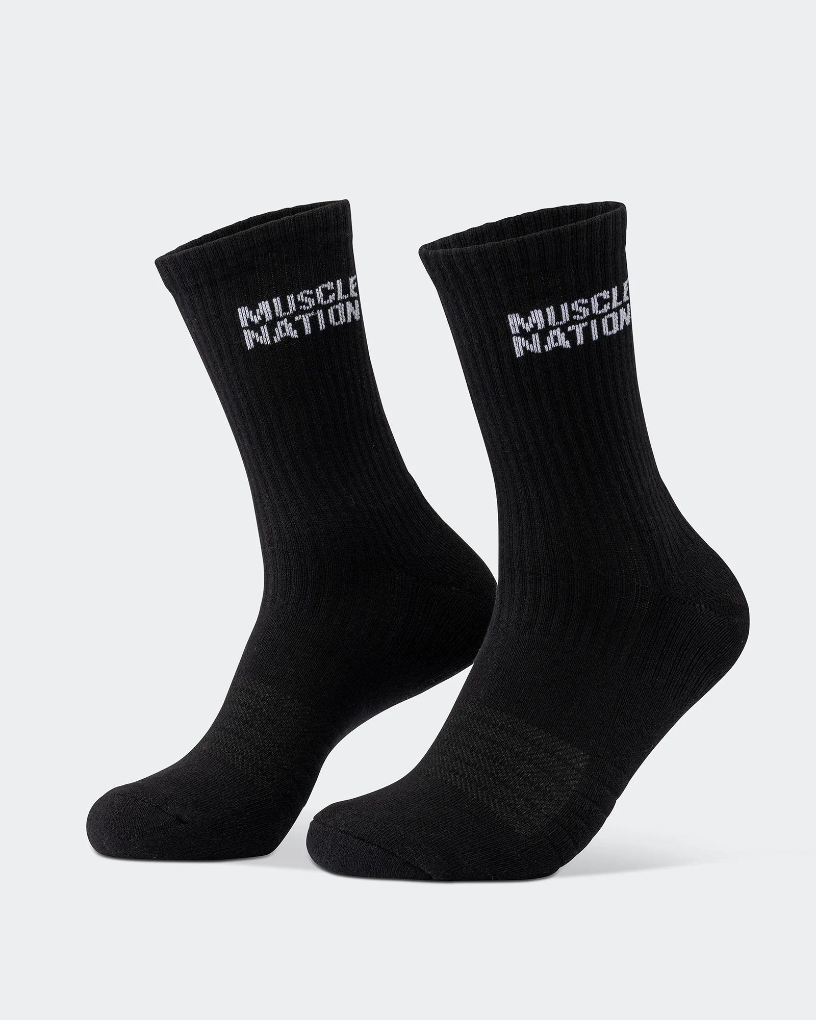Mens Essential Crew Socks (2x Pack) - Black - Image 4