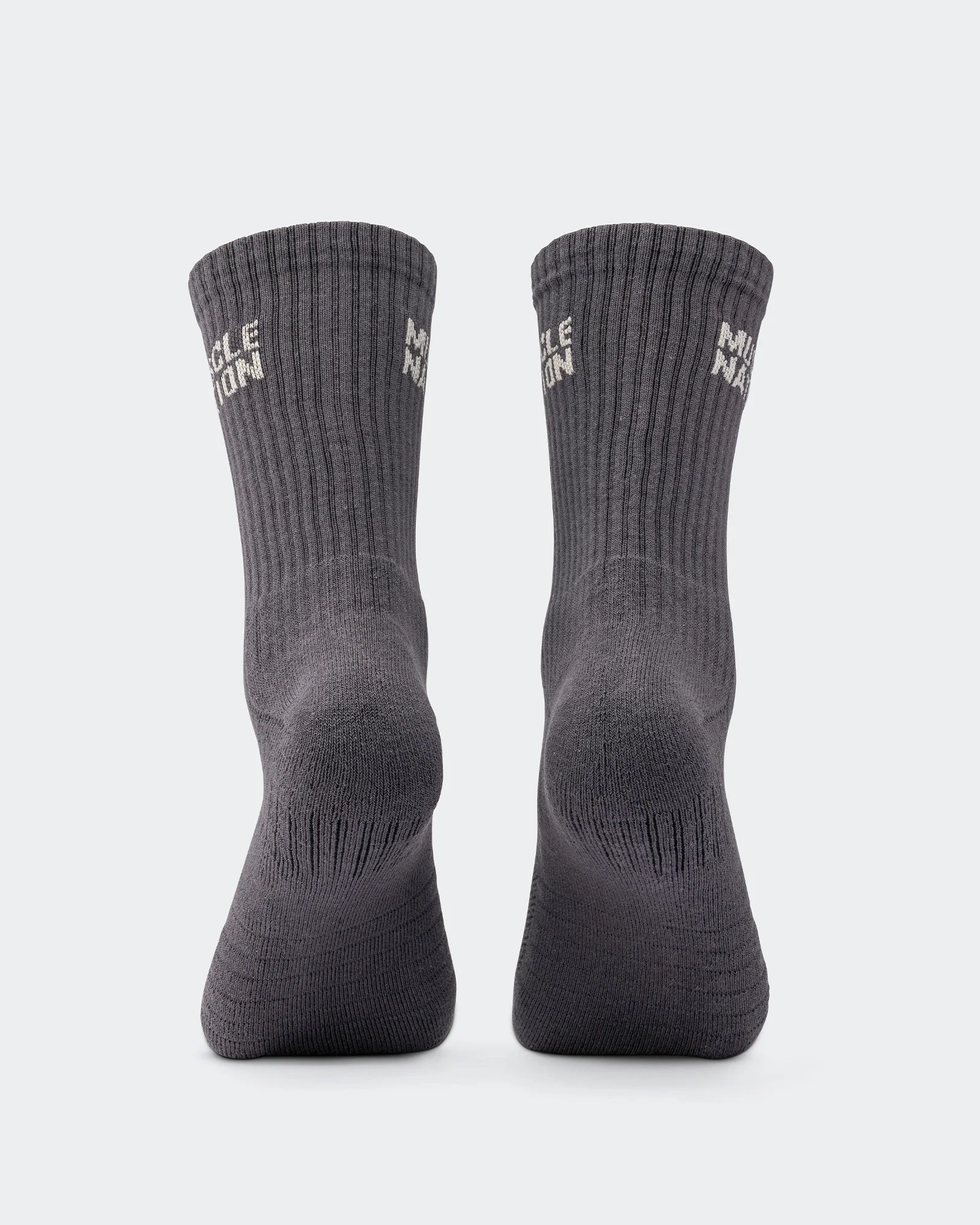 Mens Essential Crew Socks (2x Pack) - Charcoal / Dew - Image 6