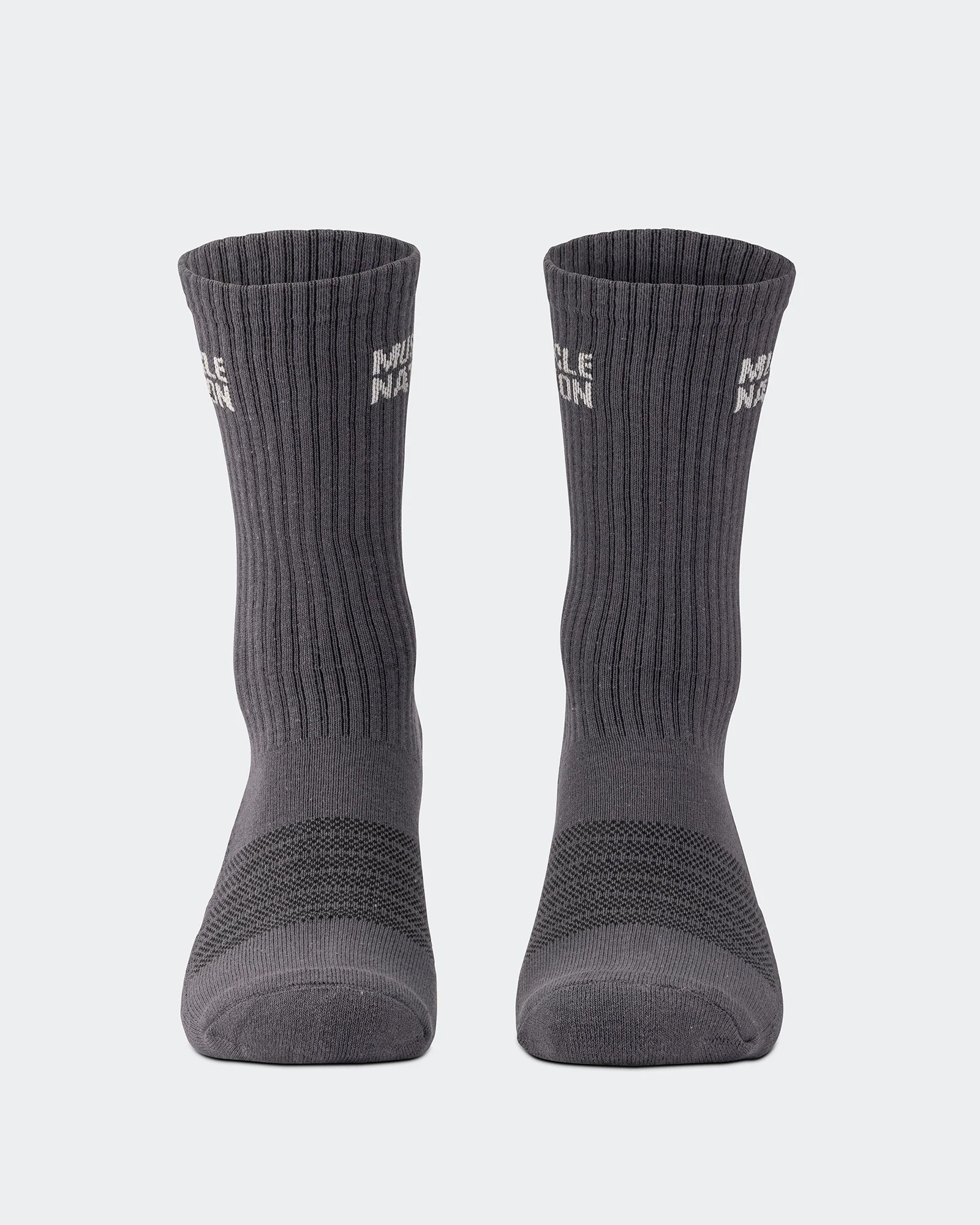 Mens Essential Crew Socks (2x Pack) - Charcoal / Dew - Image 8