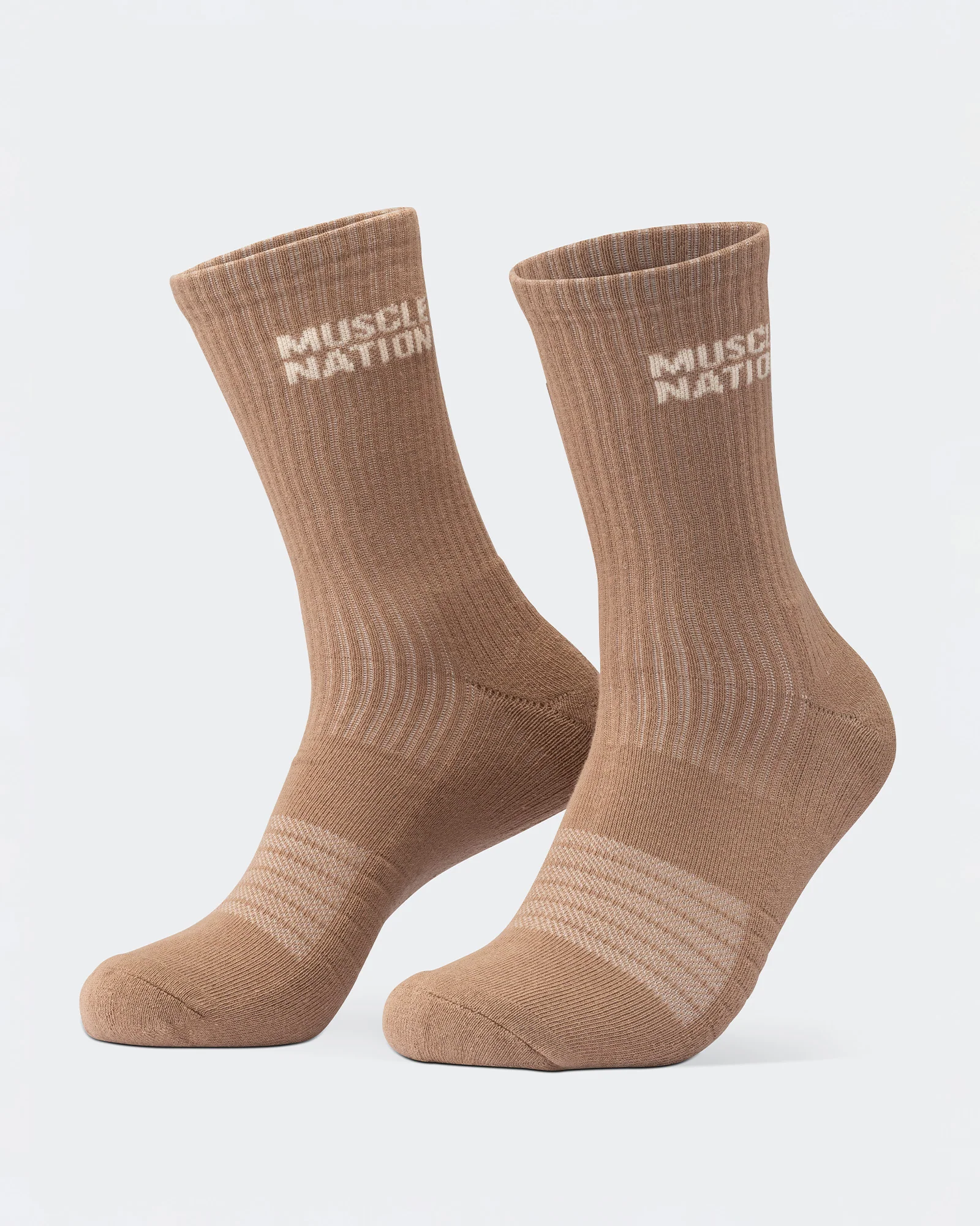 Mens Essential Crew Socks (3x Pack) - Cream / Eggshell / Evergreen - Image 5