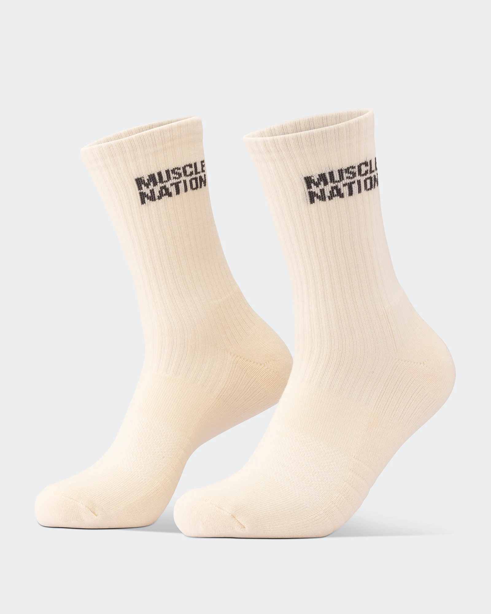 Mens Essential Crew Socks (3x Pack) - Cream / Eggshell / Evergreen - Image 9