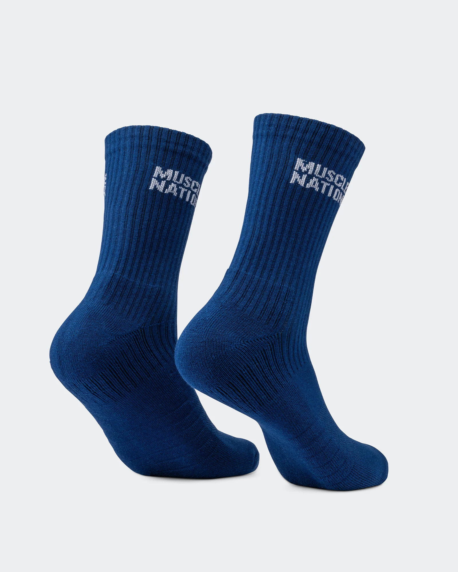 Mens Essential Crew Socks (3x Pack) - Navy / Hawaiian Blue / Off White - Image 10