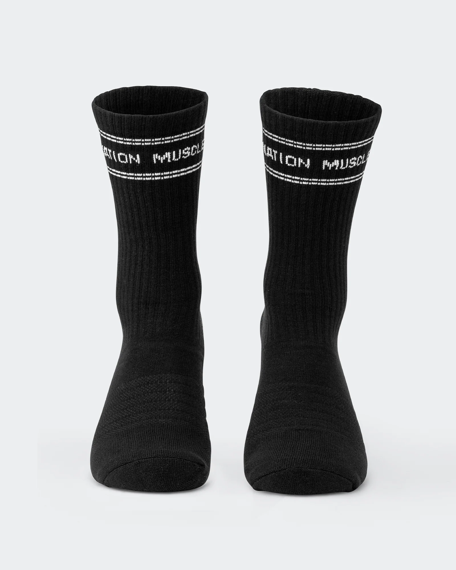 Mens Stripe Crew Sock (2x Pack) - Black - Image 4