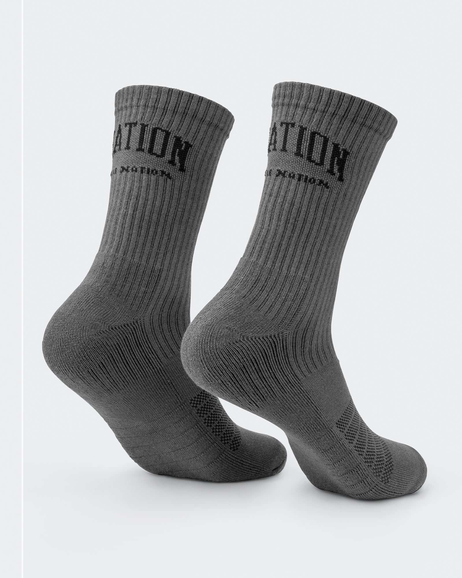 Mens Varsity Crew Sock (2x Pack) - Charcoal - Image 4