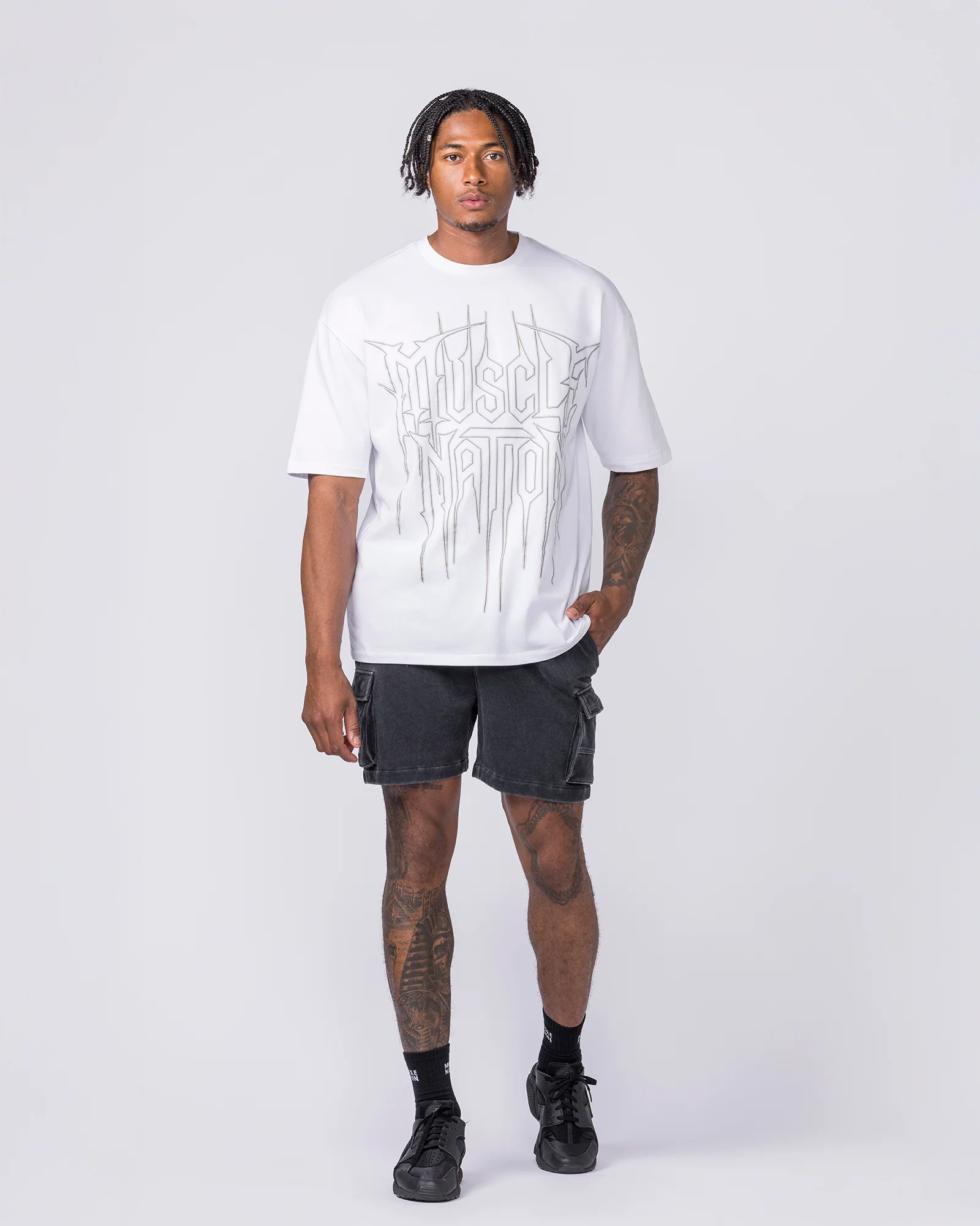 Metalcore Oversized Tee - White - Image 6