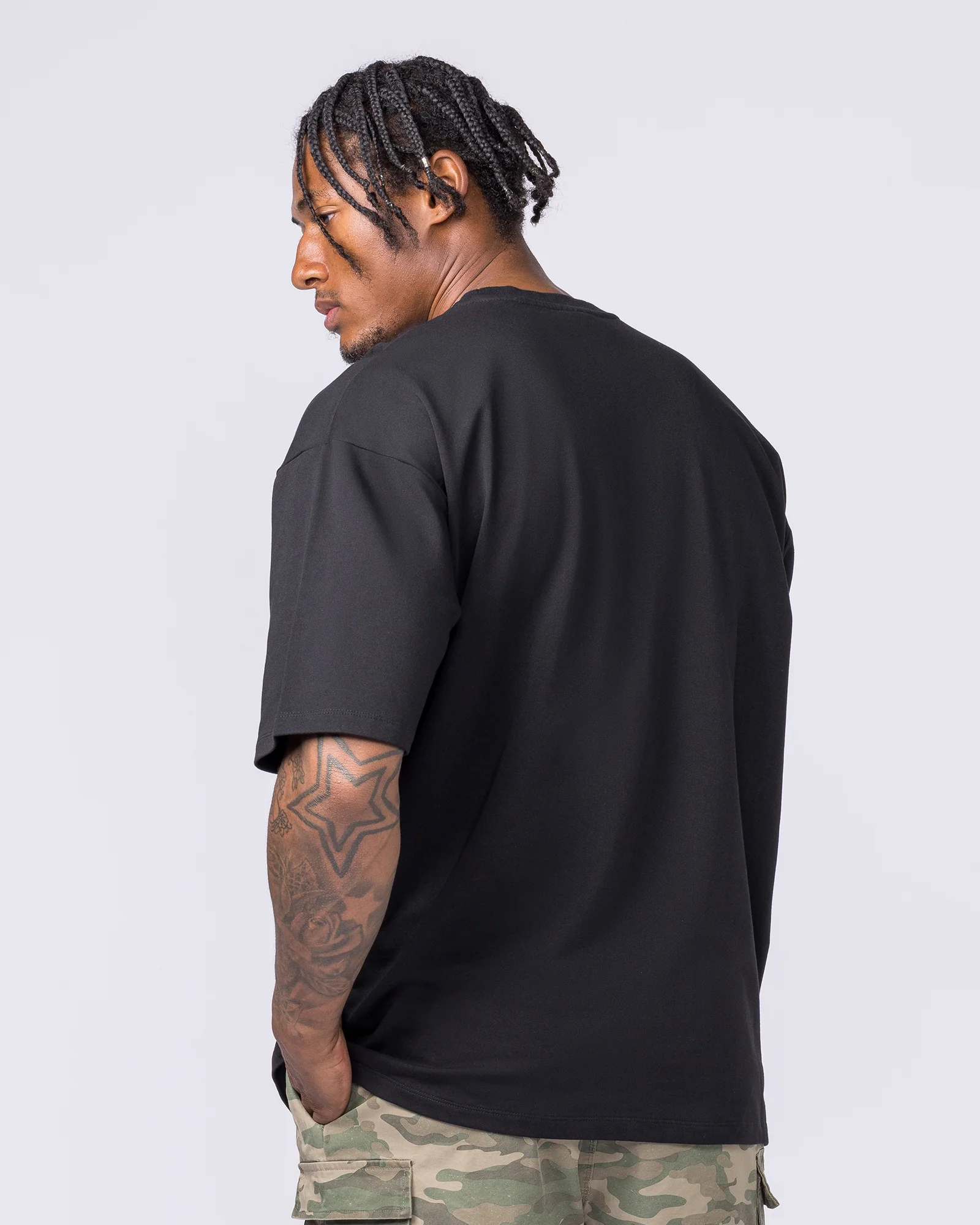 MN Loopback Oversized Tee - Black - Image 2