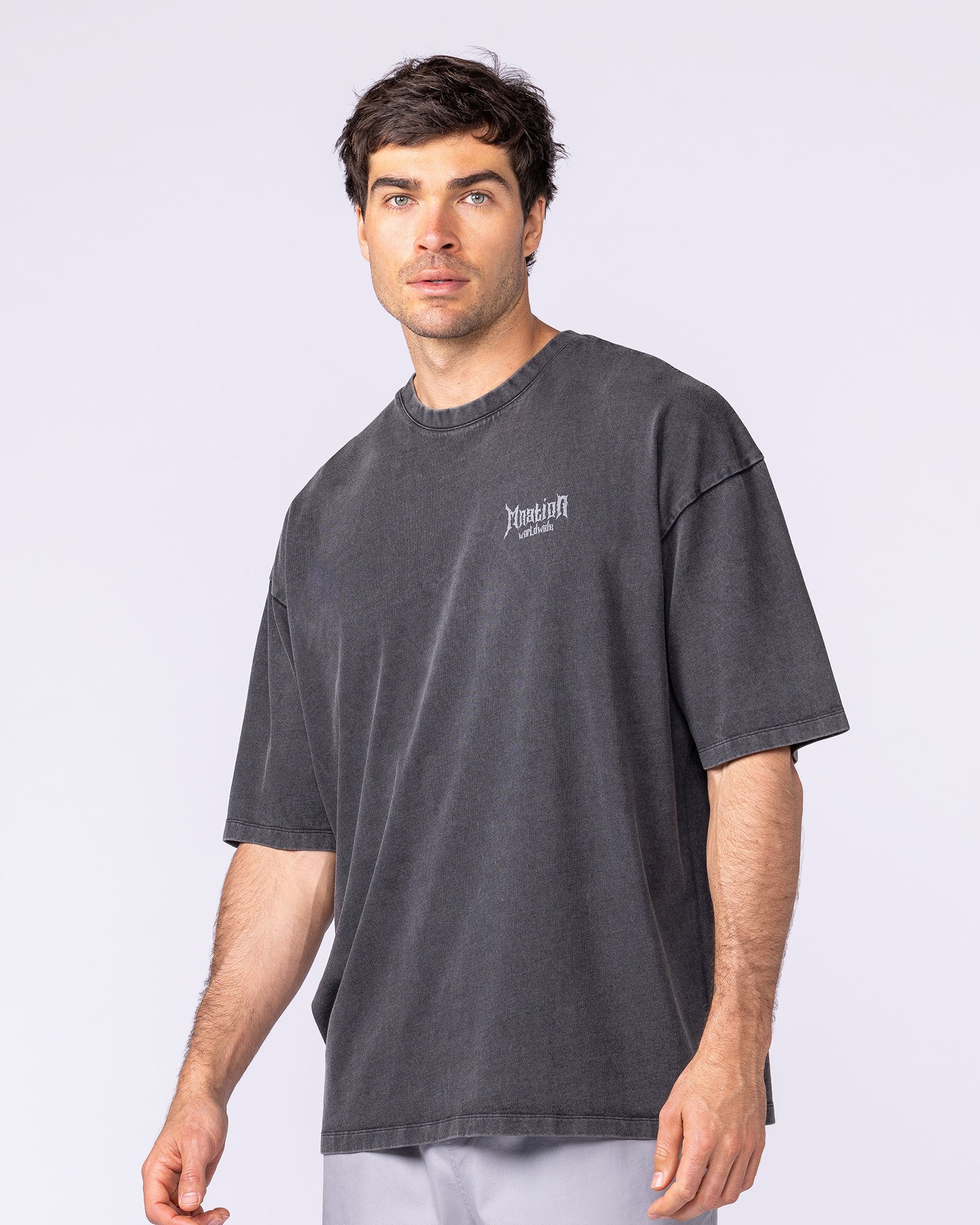 Metal Oversized Vintage Tee - Washed Black - Image 4