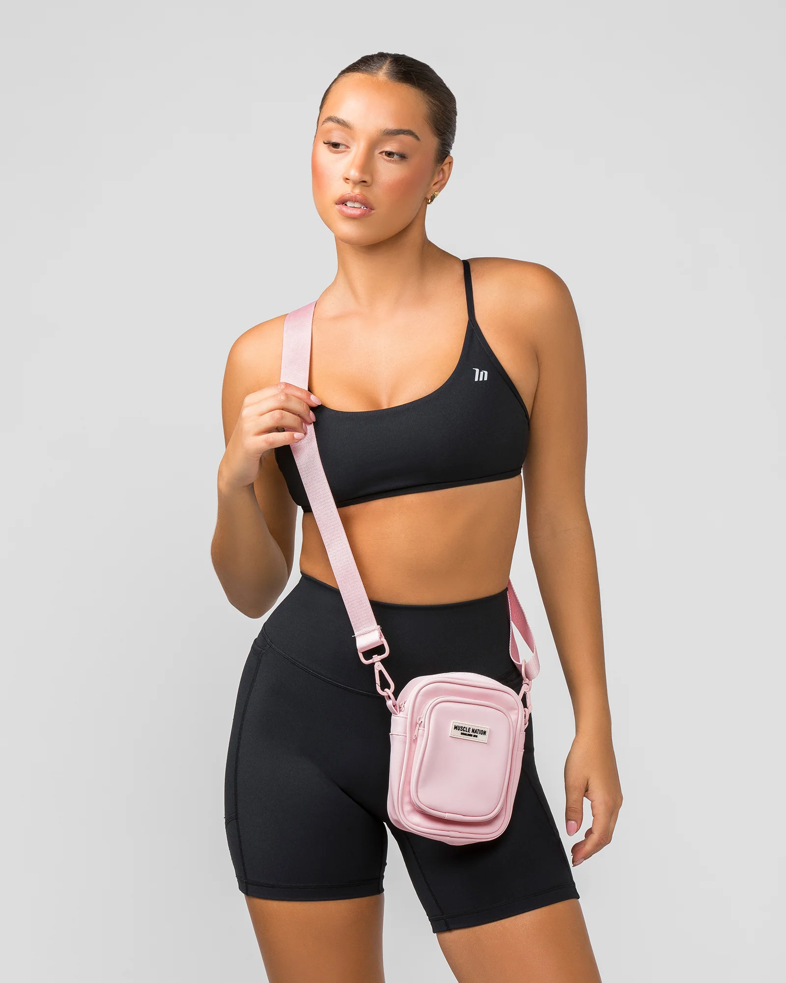MN Mini Cross Body Bag - Pale Pink - Image 4