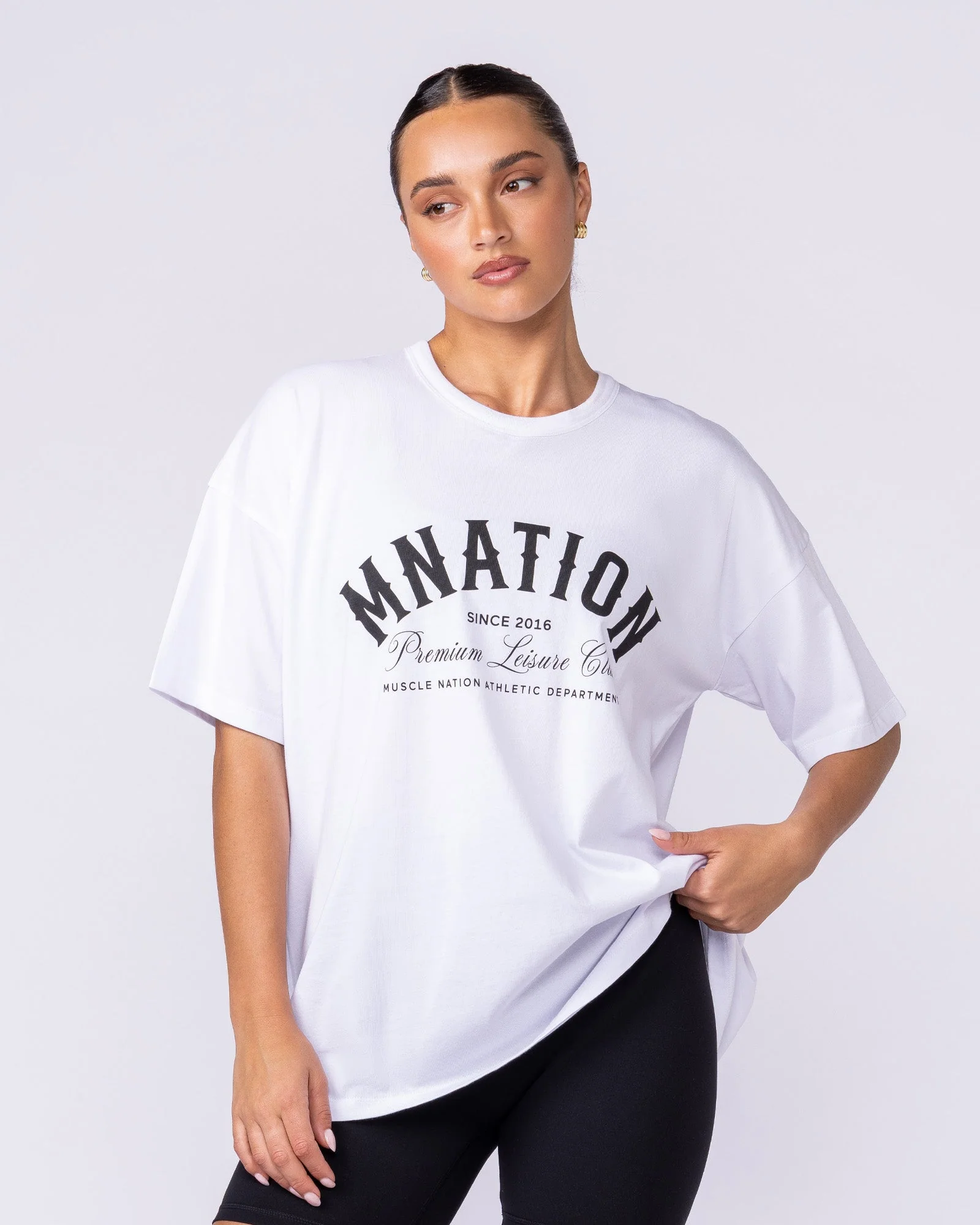 MN Saloon Oversized Tee - White - Image 3