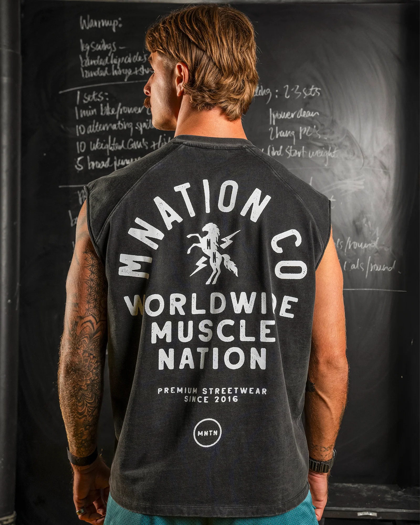 MNation Co Vintage Boxy Muscle Tank - Washed Black