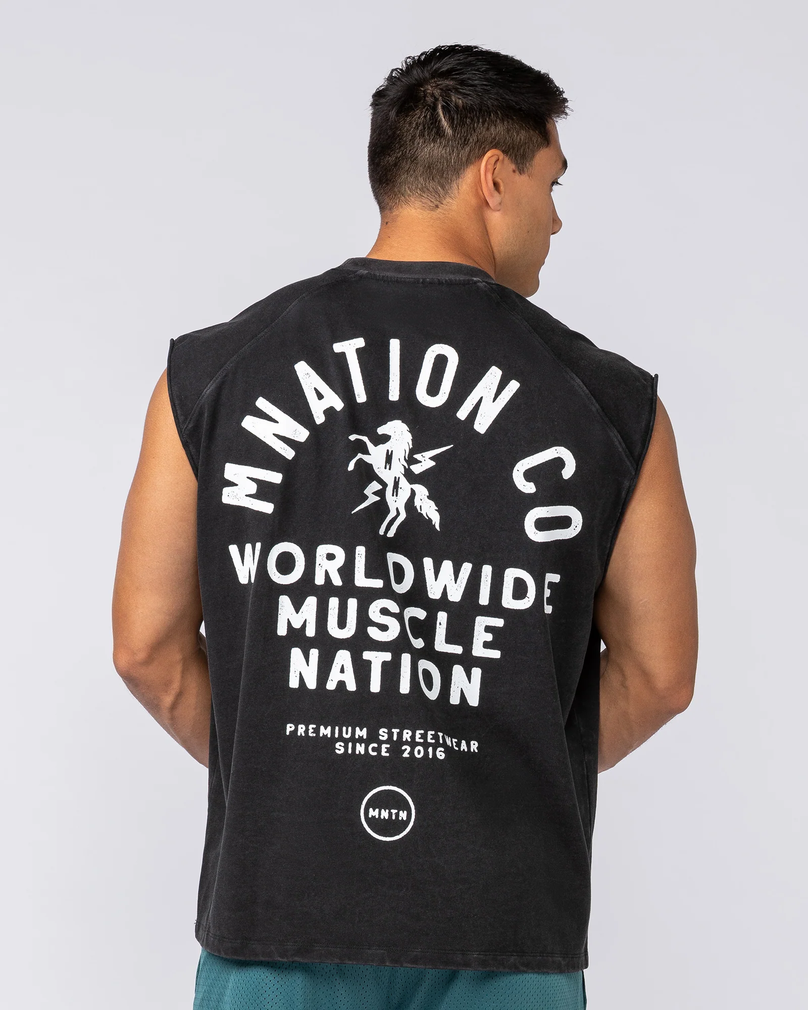 MNation Co Vintage Boxy Muscle Tank - Washed Black - Image 5