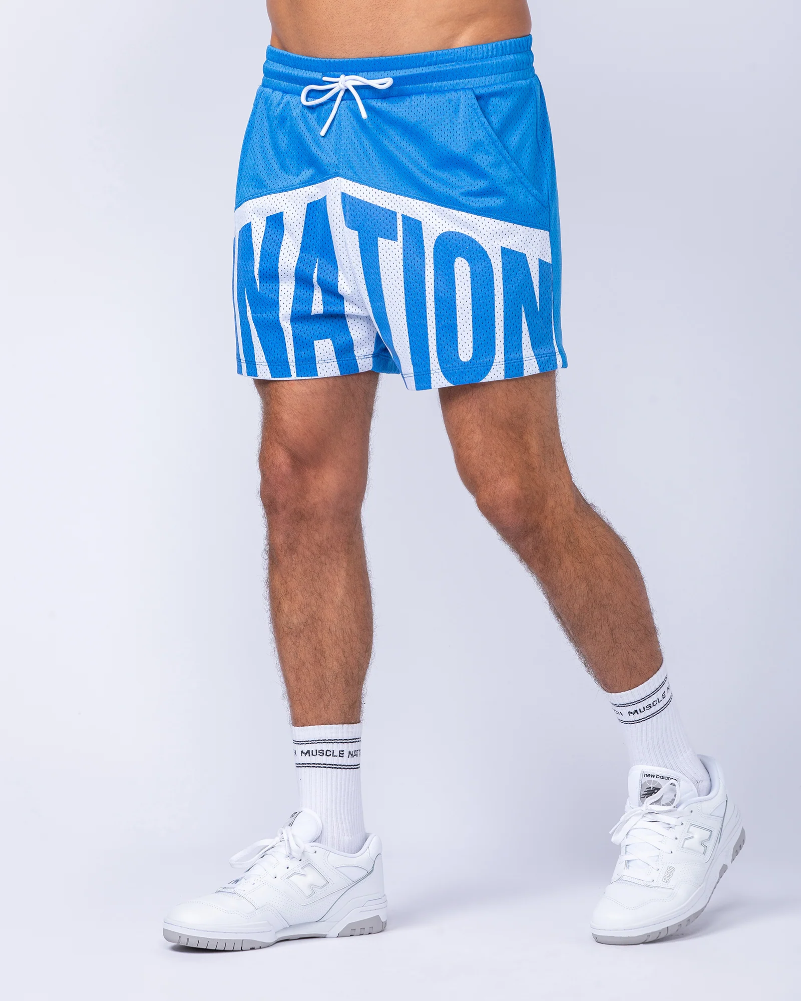 MNation Lay Up 3.5" Shorts - Azure Blue - Image 5