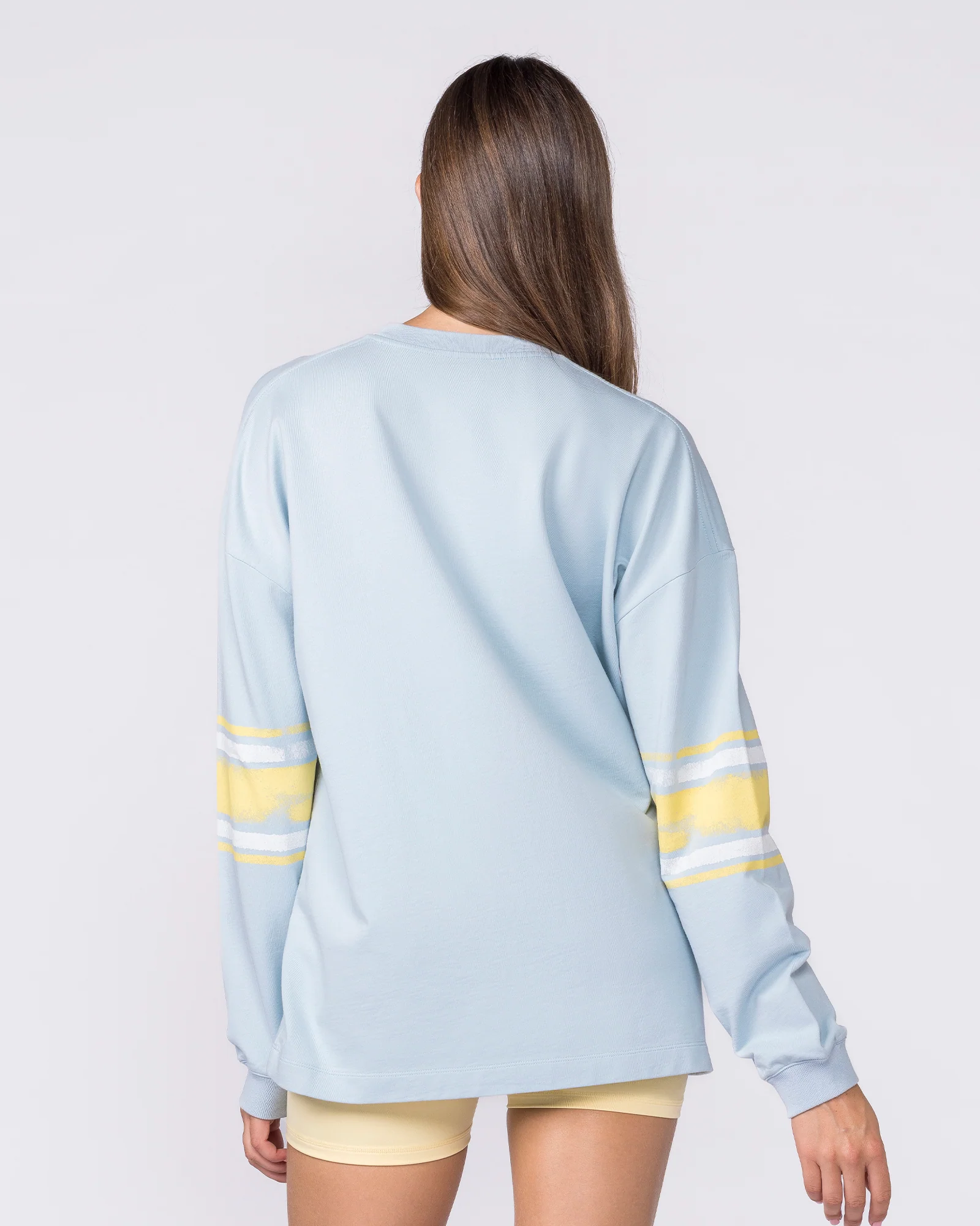 Numero Loopback Oversized Long Sleeve Top - Blue Bell - Image 5