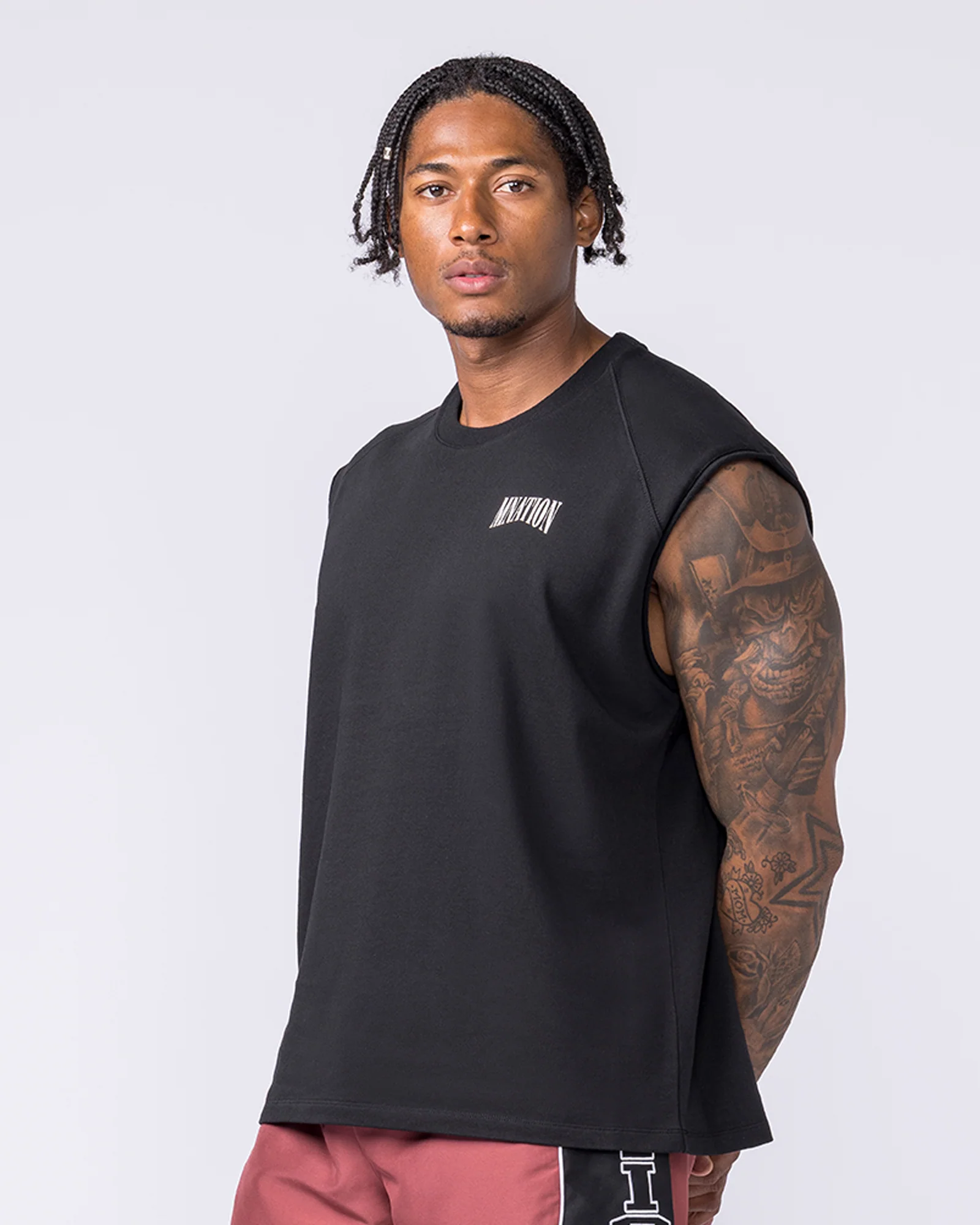 Off Duty Boxy Muscle Tank - Black - Image 4