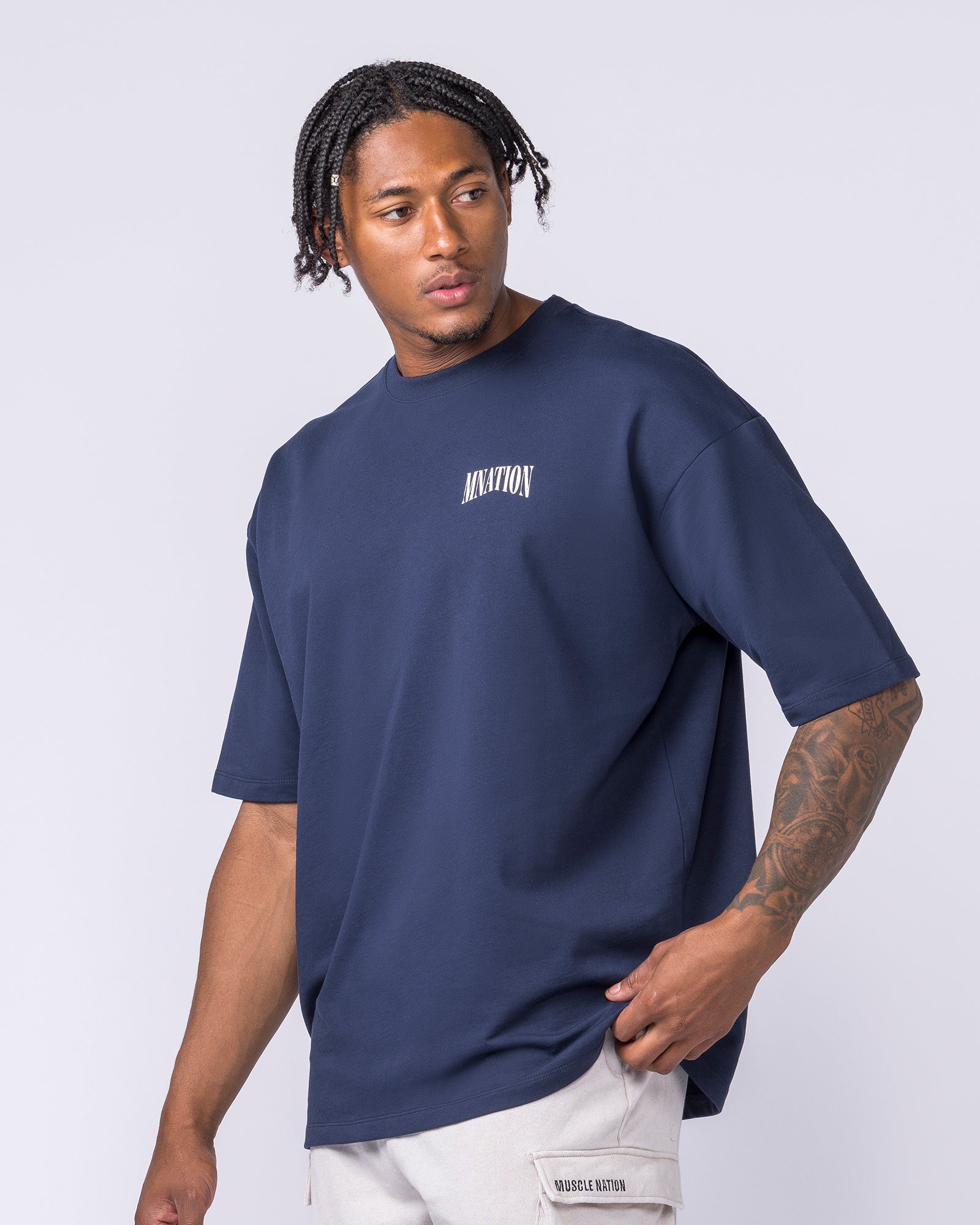 Off Duty Oversized Tee - Navy - Image 3