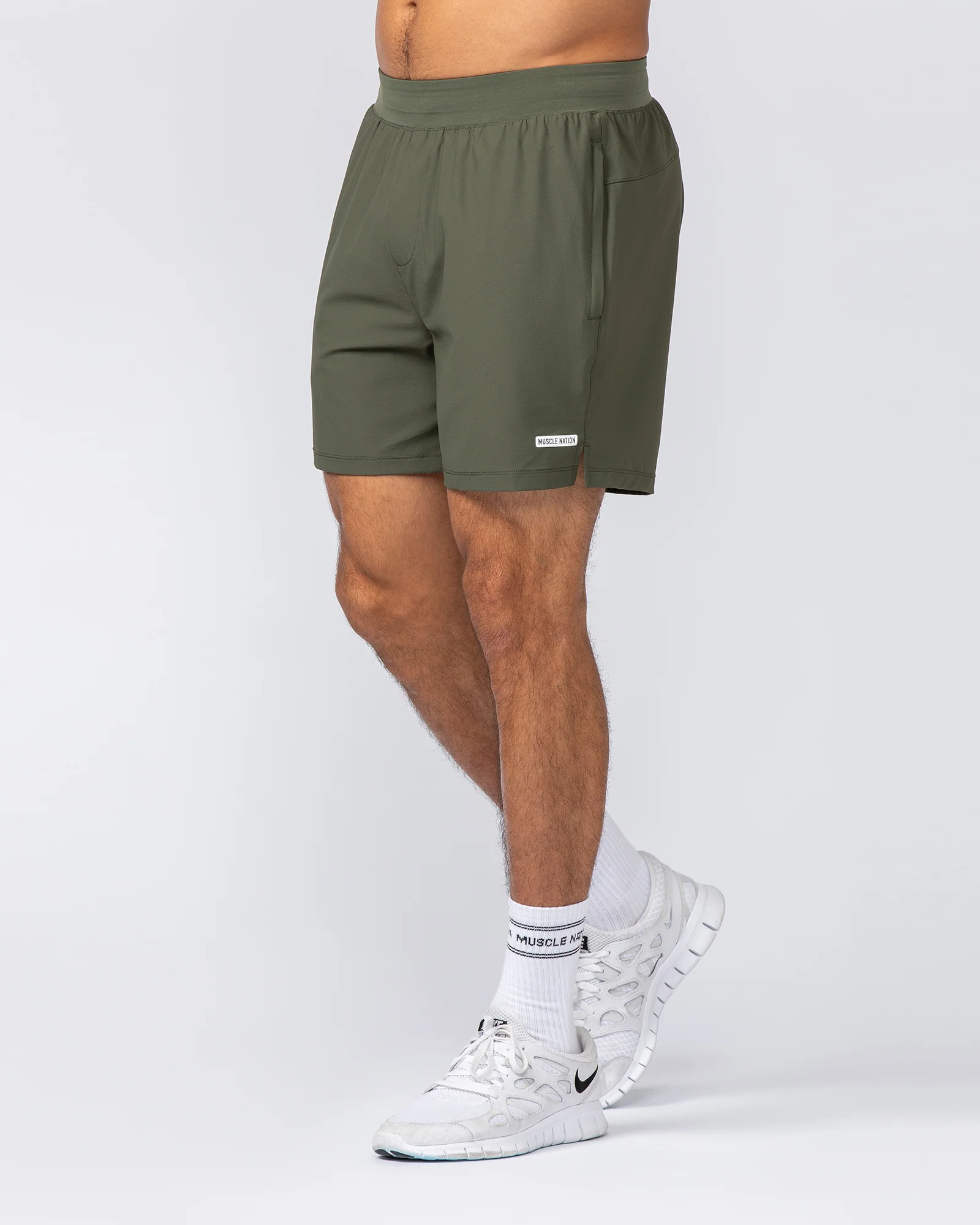 On Repeat Training 5" Shorts - Dark Khaki - Image 3