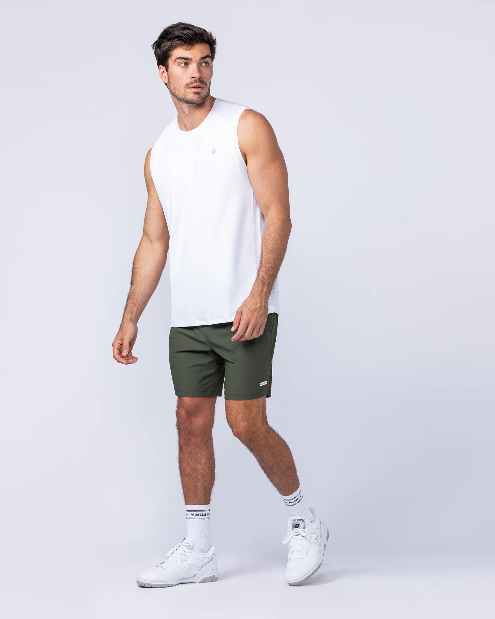 On Repeat Training 7" Shorts - Dark Khaki - Image 6