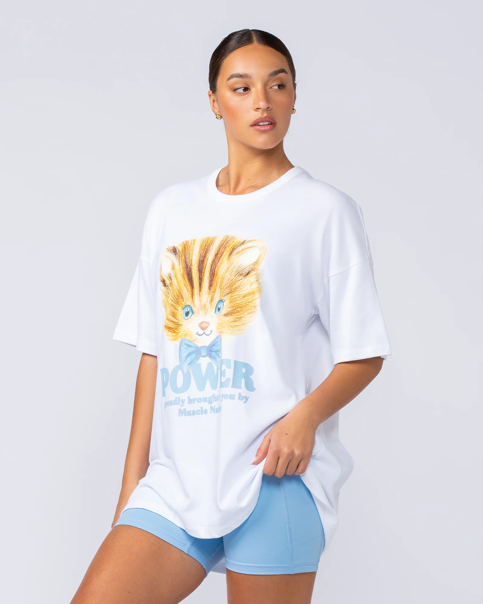 P Power Oversized Tee - White - Image 3