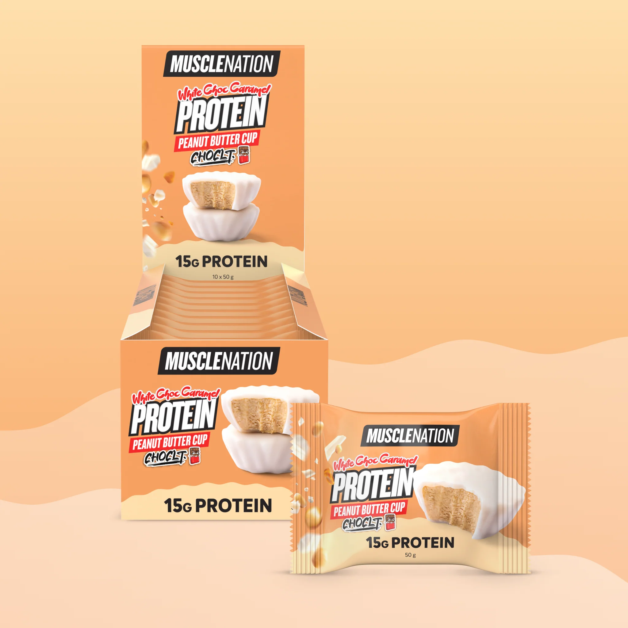 PEANUT BUTTER CUP - Choclt White Choc Caramel - Box of 10