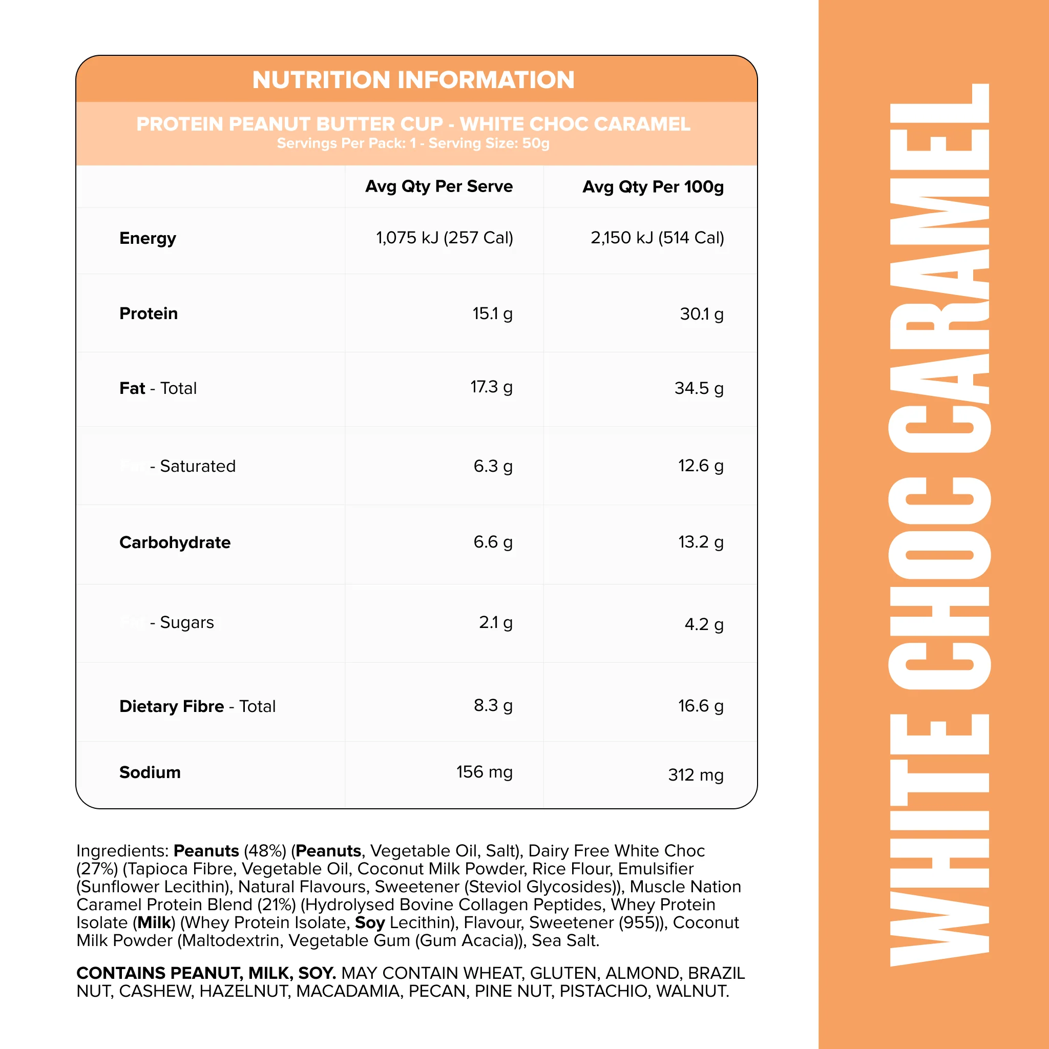 PEANUT BUTTER CUP - Choclt White Choc Caramel - Box of 10 - Image 2