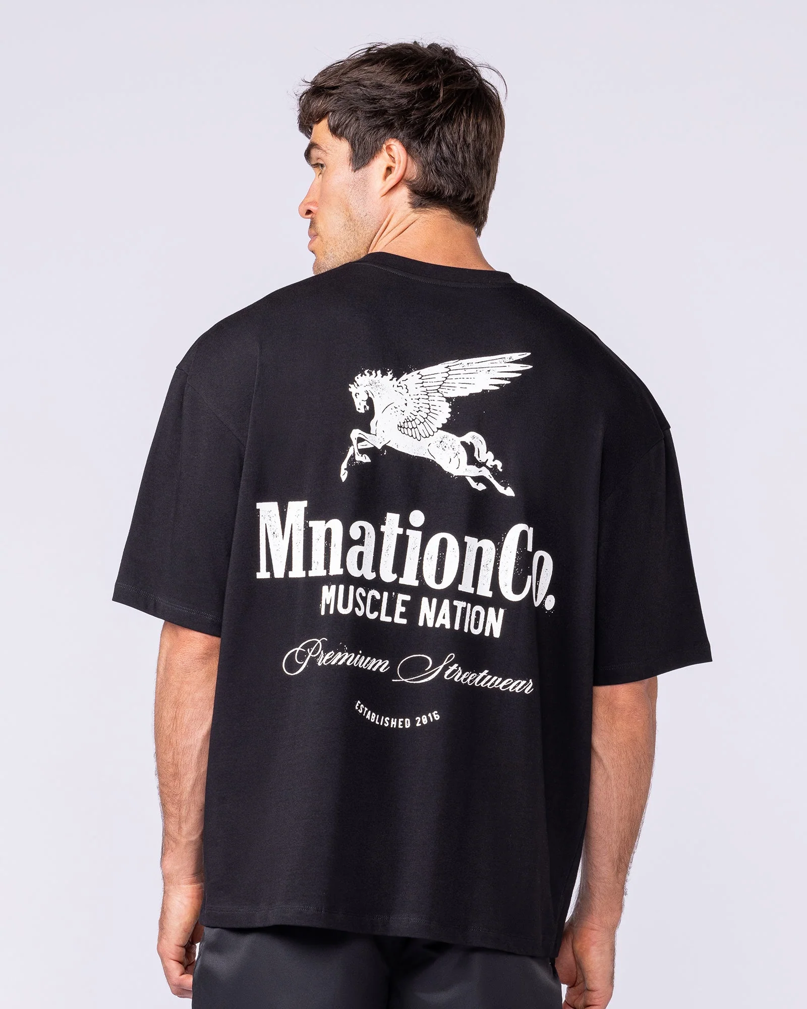 Pegasus Oversized Tee - Black - Image 3