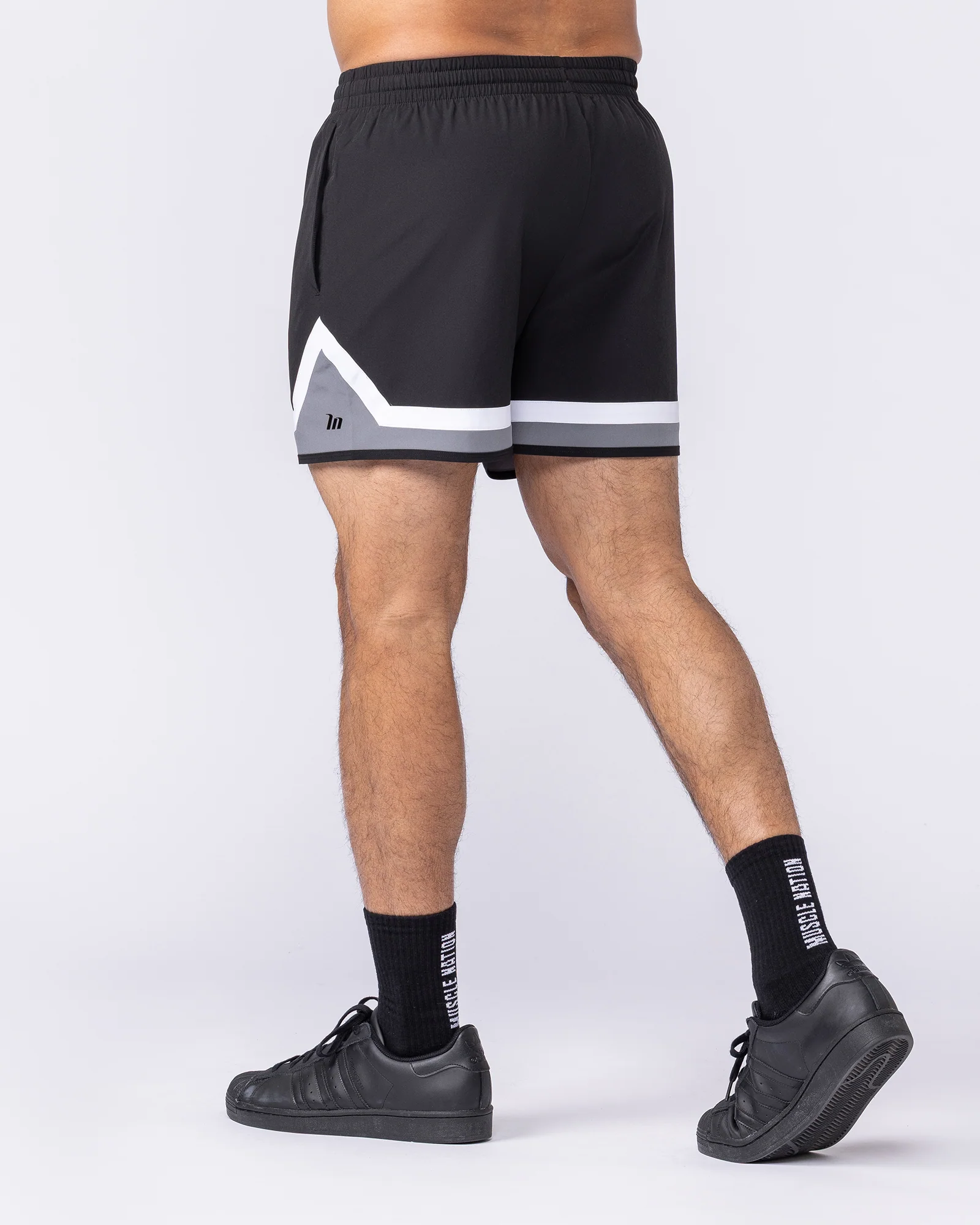 Player 4" Active Shorts - Black / Tornado - Image 2