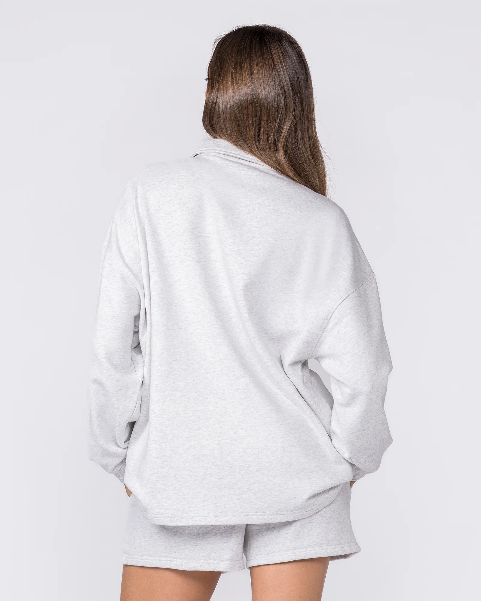 Polo Relaxed Pullover - Snow Grey Marl - Image 5