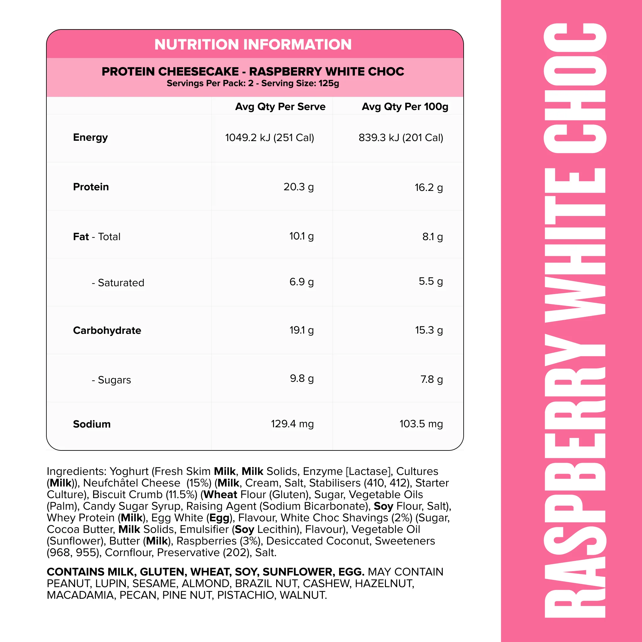 Protein Cheesecake - Raspberry White Chocolate - Image 2